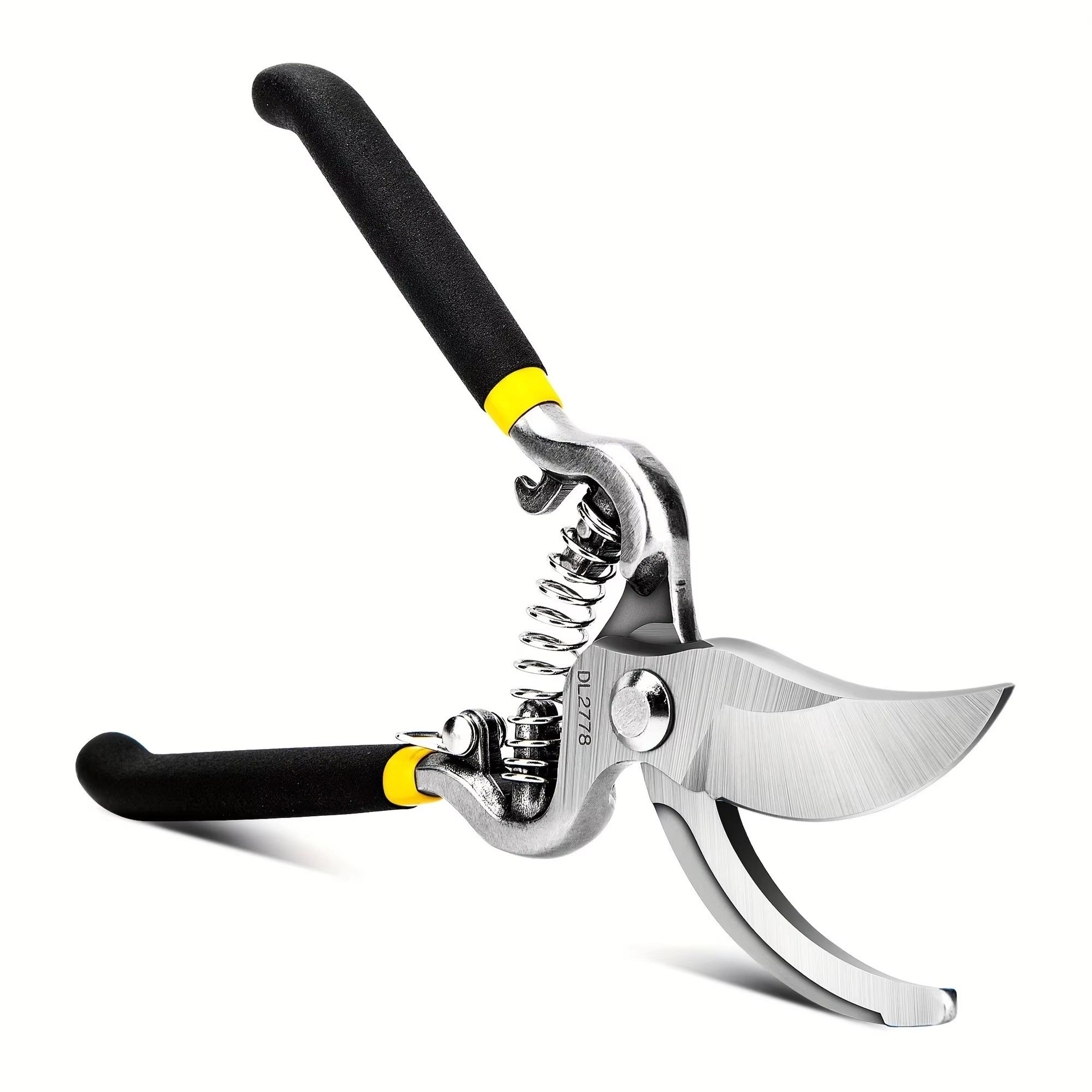 progrip 8 heavy-duty steel curved-blade pruners – garden pruning shears for bush, shrub & hedge work