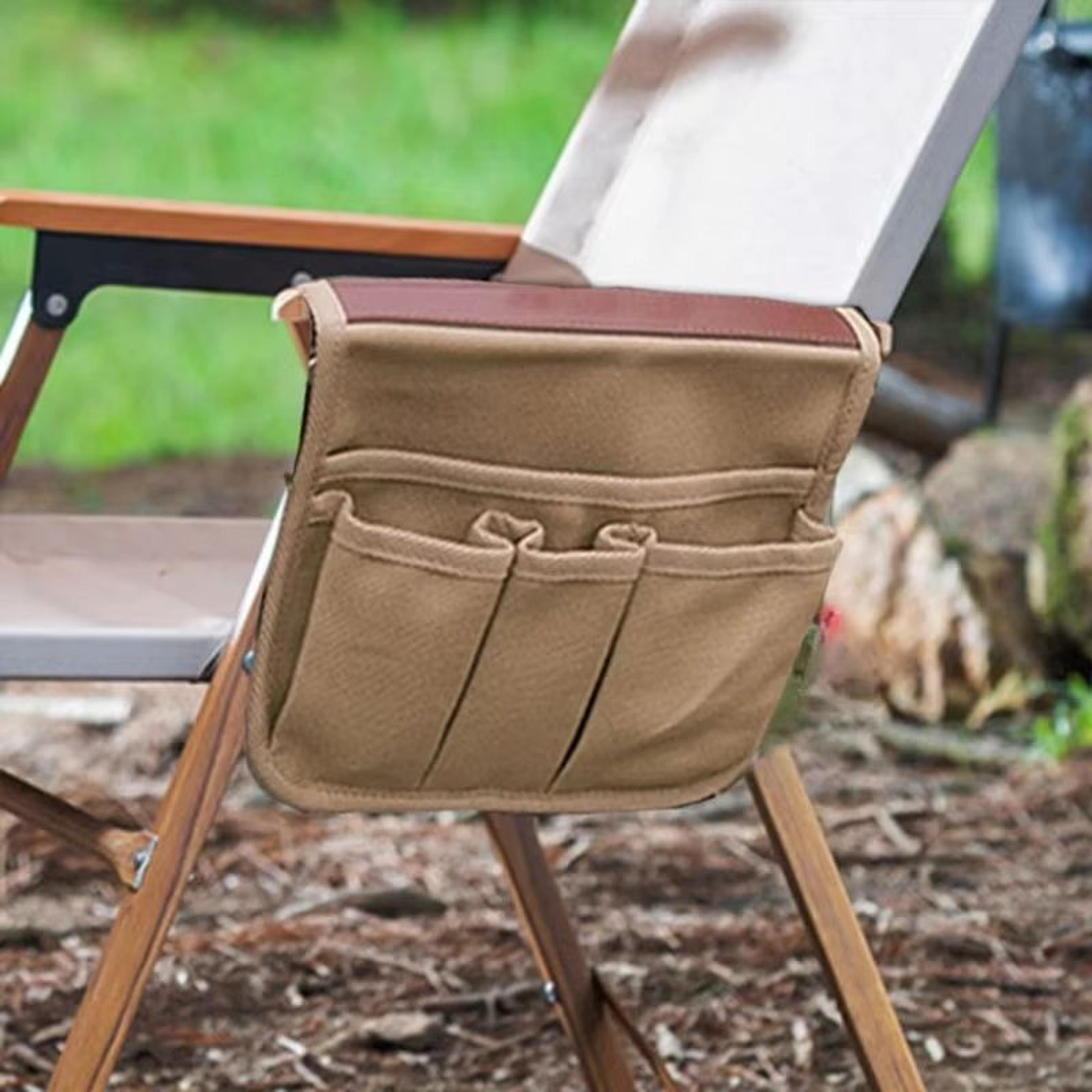 outdoor camping chair armrest storage bag side hanging organizer