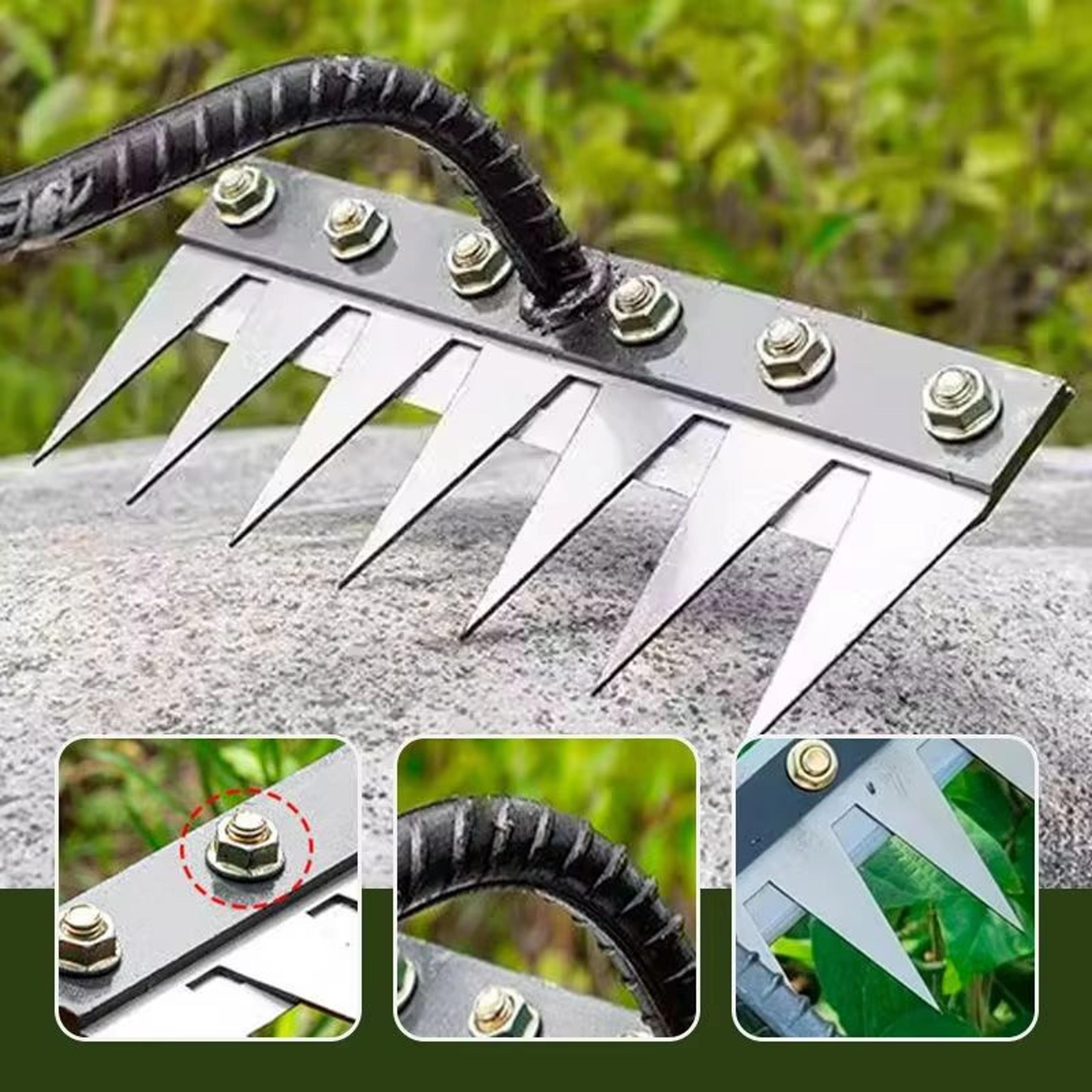 5/6/7/8 teeth agricultural rake – manganese steel soil loosening & weeding tool, multi-use agricultural straw hoe