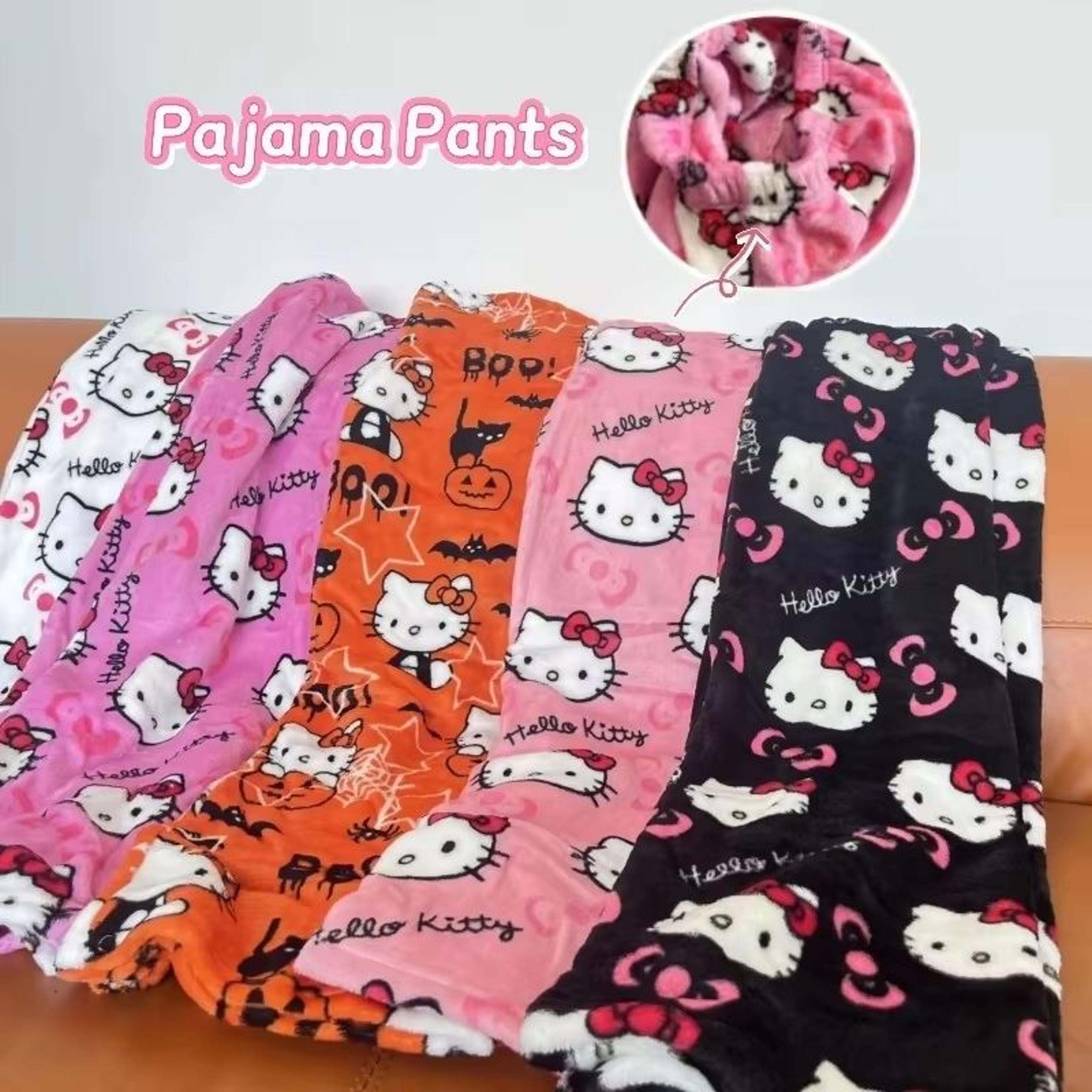 y2k hello kitty pajama pants – sanrio anime women's sleepwear, cartoon couple home trousers