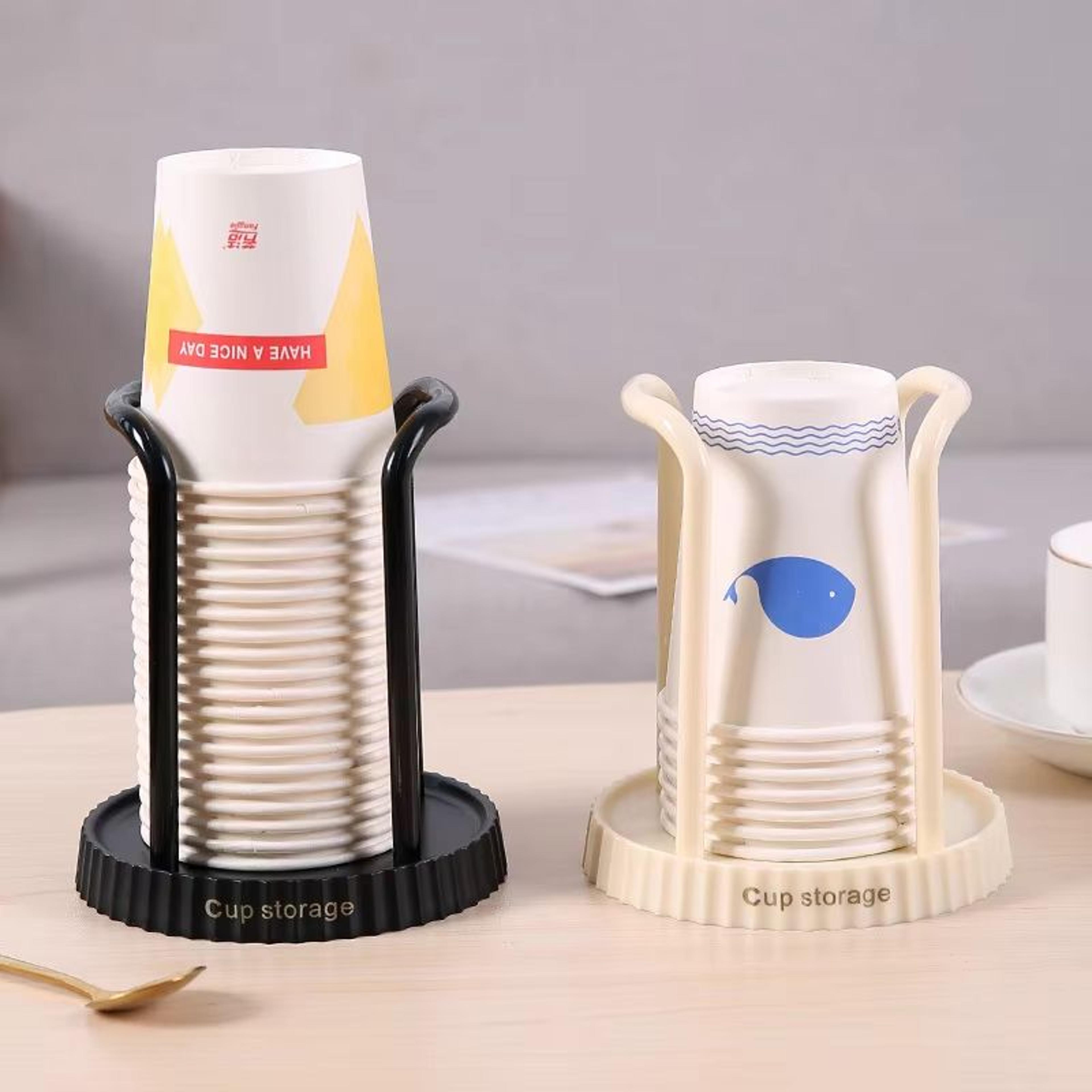 desktop disposable paper cup storage rack – compact holder for living room & dining room