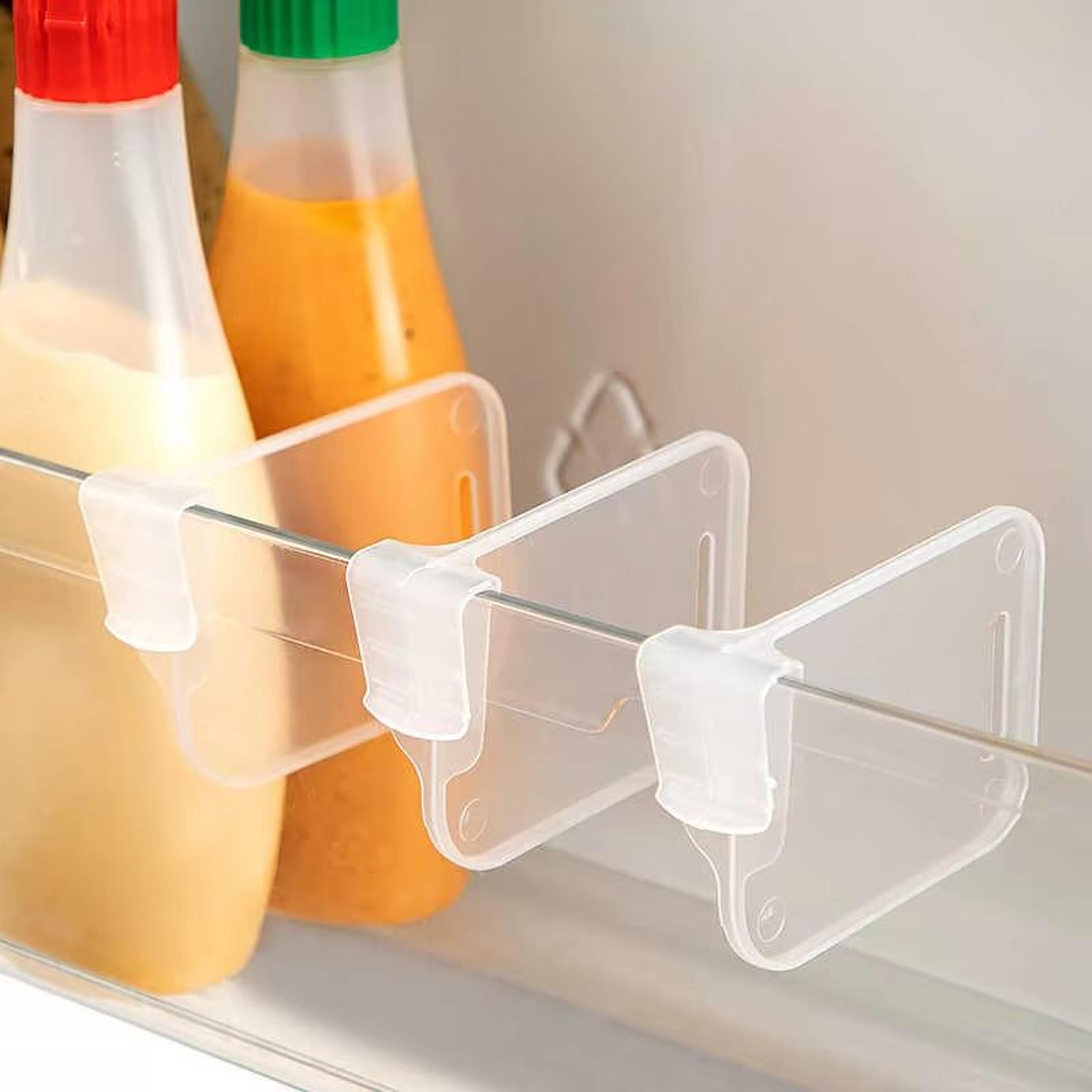 refrigerator snap-on shelf dividers (4-pack) – organiser rack for eggs, bottles & kitchen fridge storage