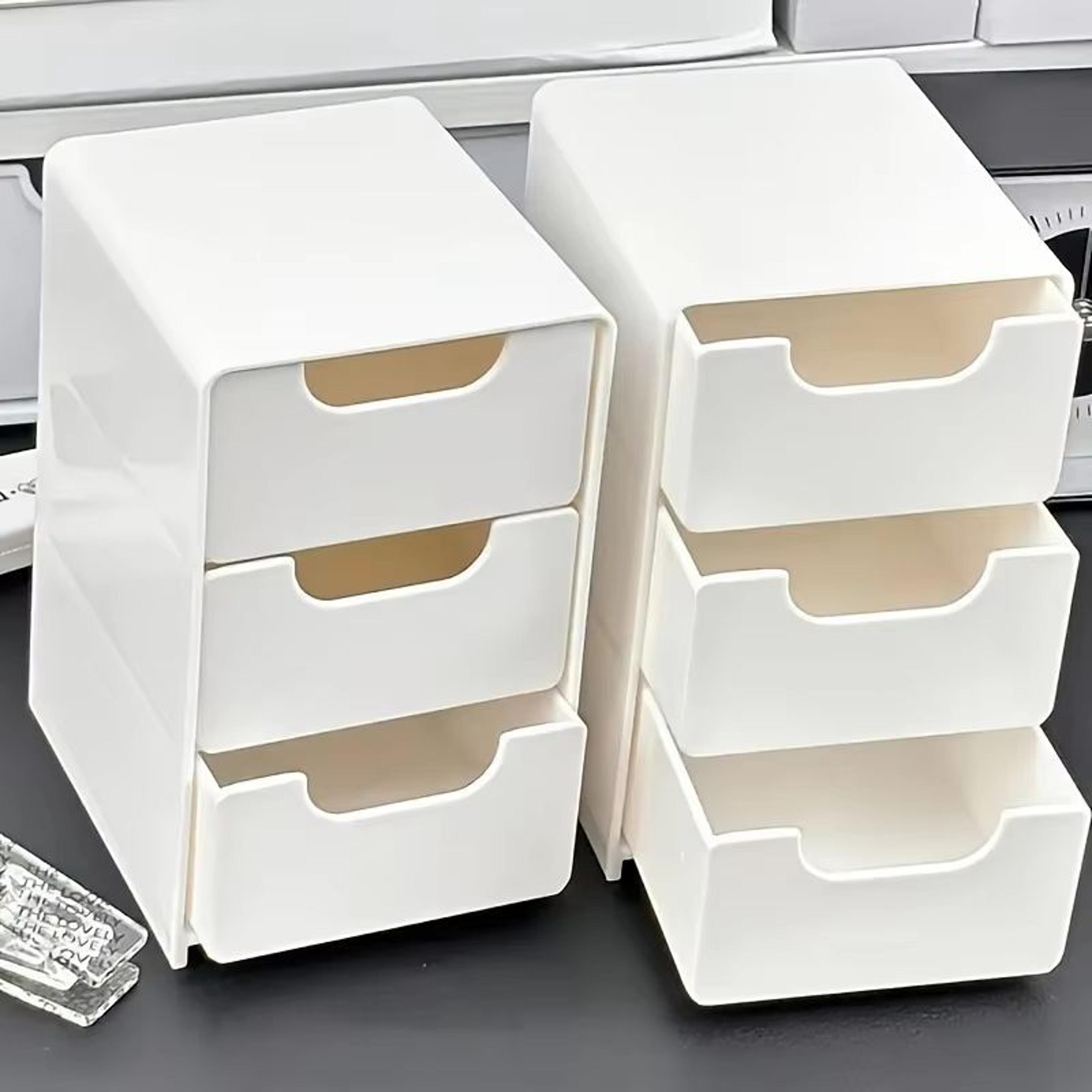 mini chic 3-tier drawer organizer – compact desk storage for office supplies, jewelry & cosmetics