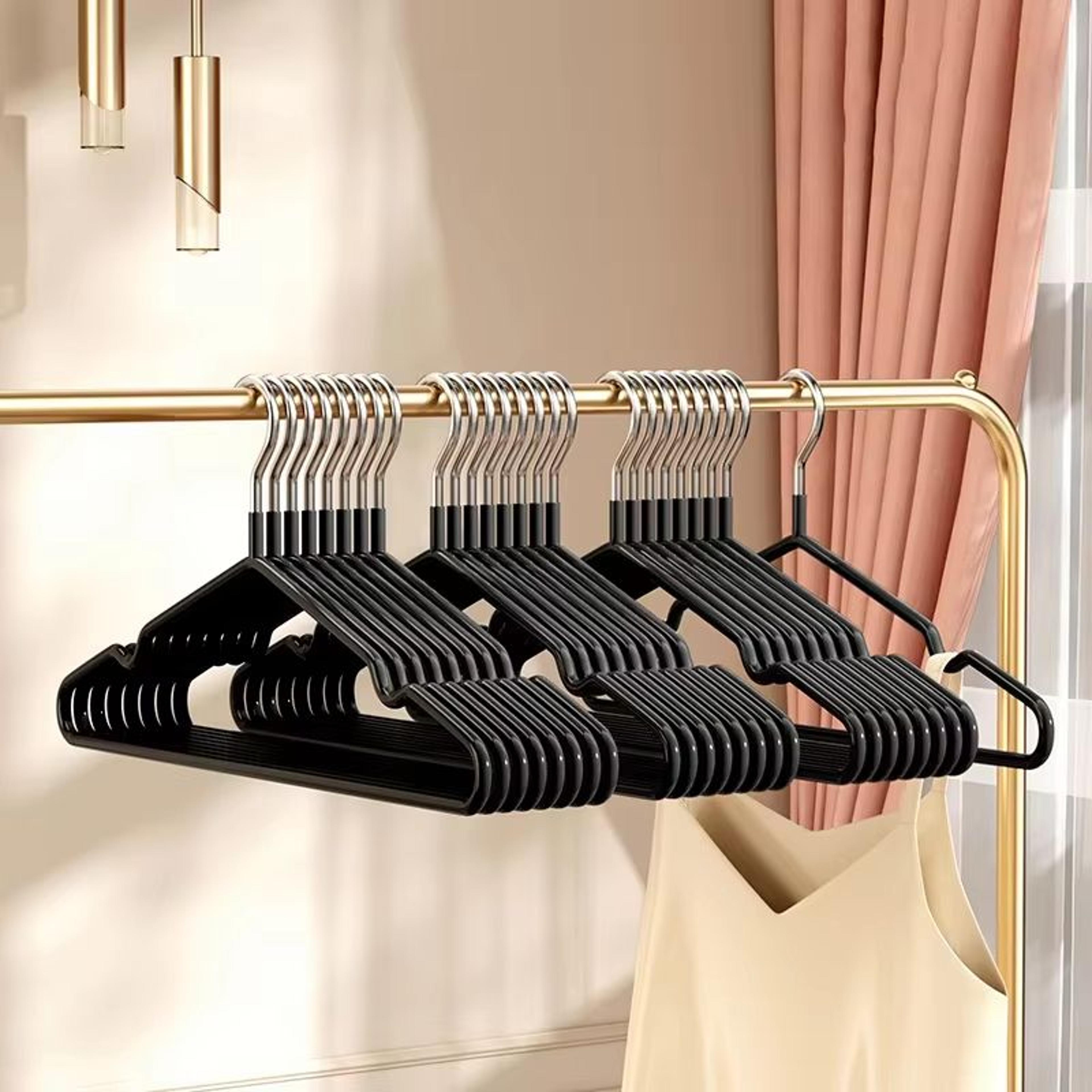 premium metal traceless non-slip clothes hangers (10-pack) – space-saving metal hangars for closet organization