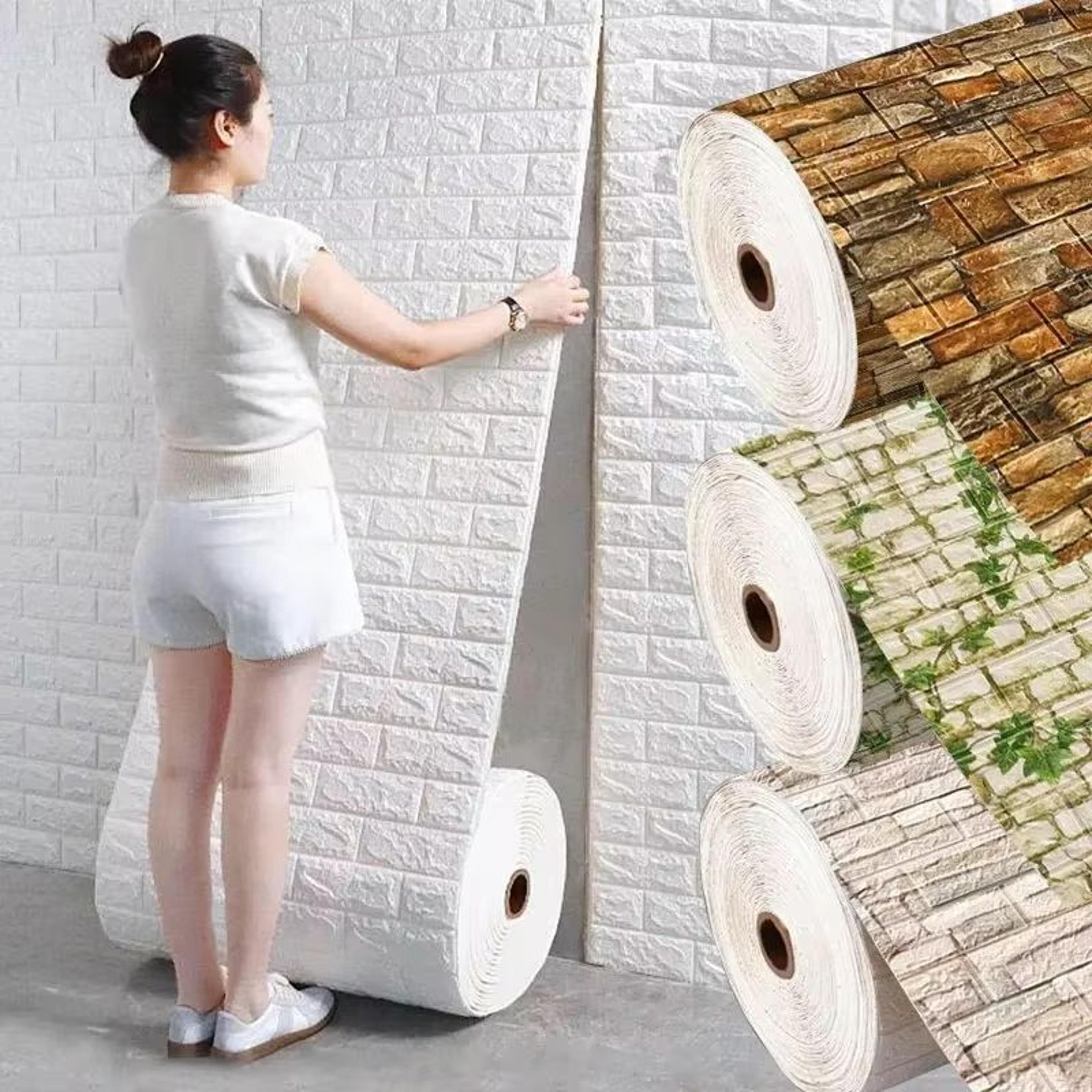 premium 3d brick pattern wall panels – diy waterproof brick-effect wallpaper for living room, bedroom & kitchen