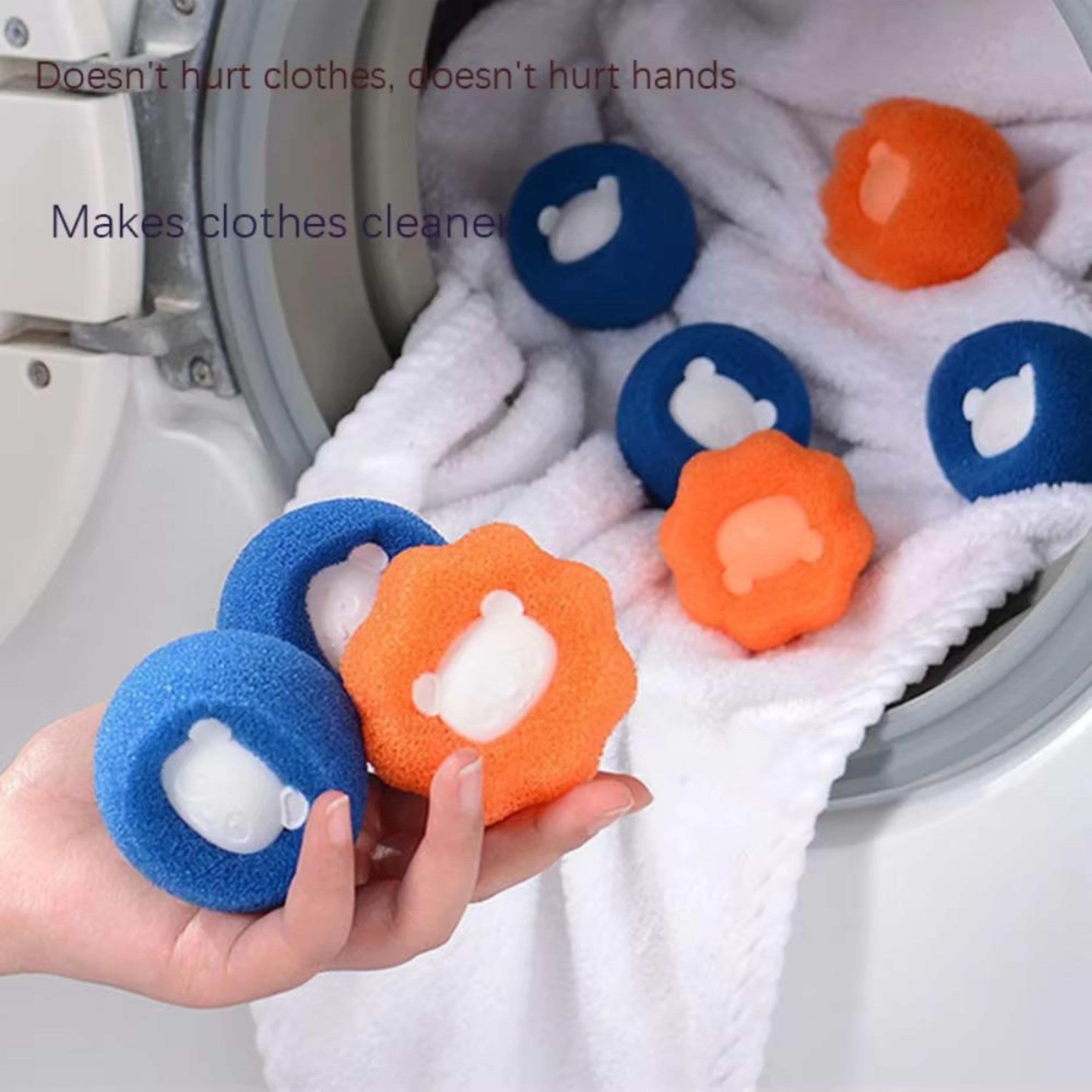 reusable sponge laundry ball lint remover – pet hair & fabric fibre catcher for washing machine & clothes