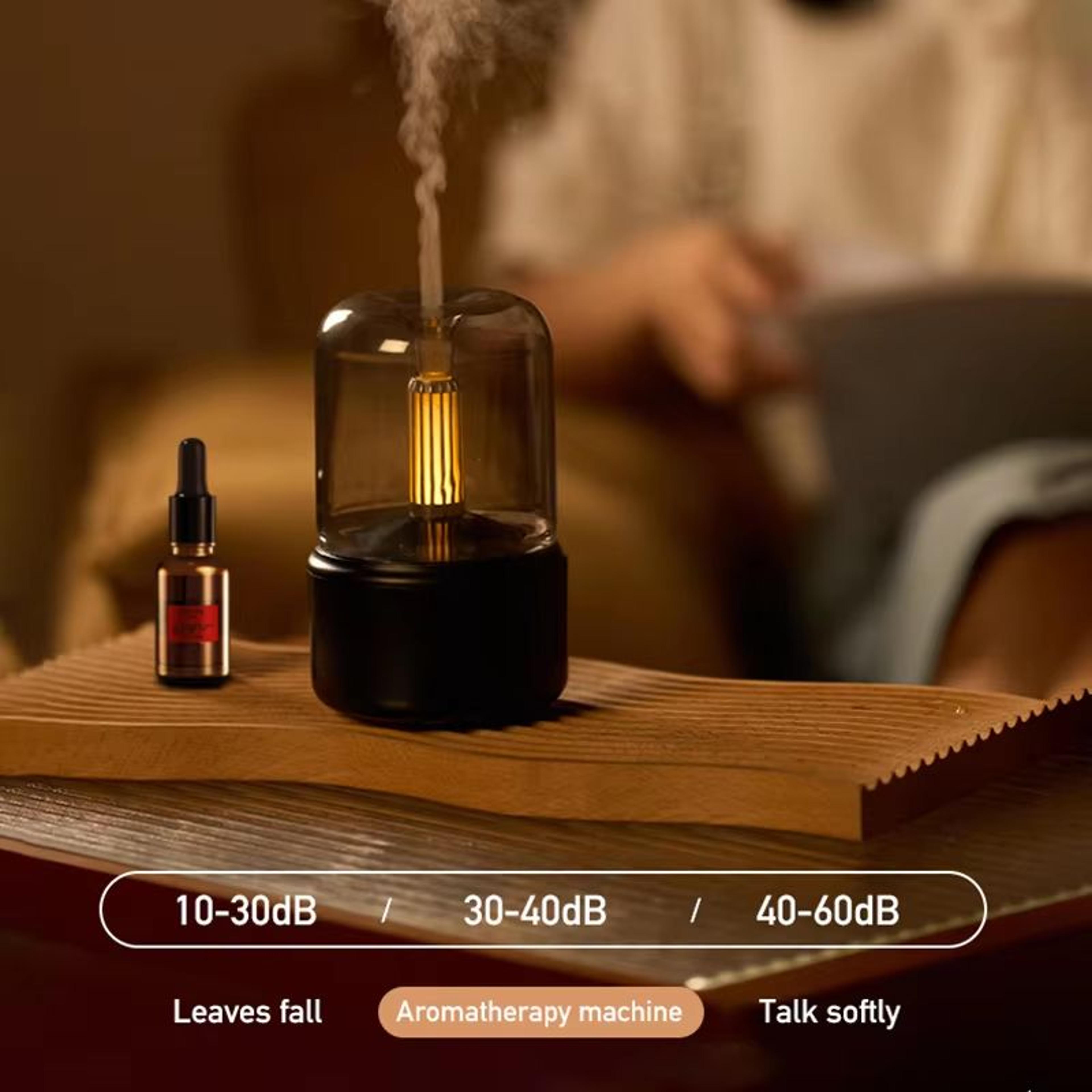 4 oz (120 ml) candlelight aroma diffuser & cool-mist humidifier – usb rechargeable night light for relaxing ambience