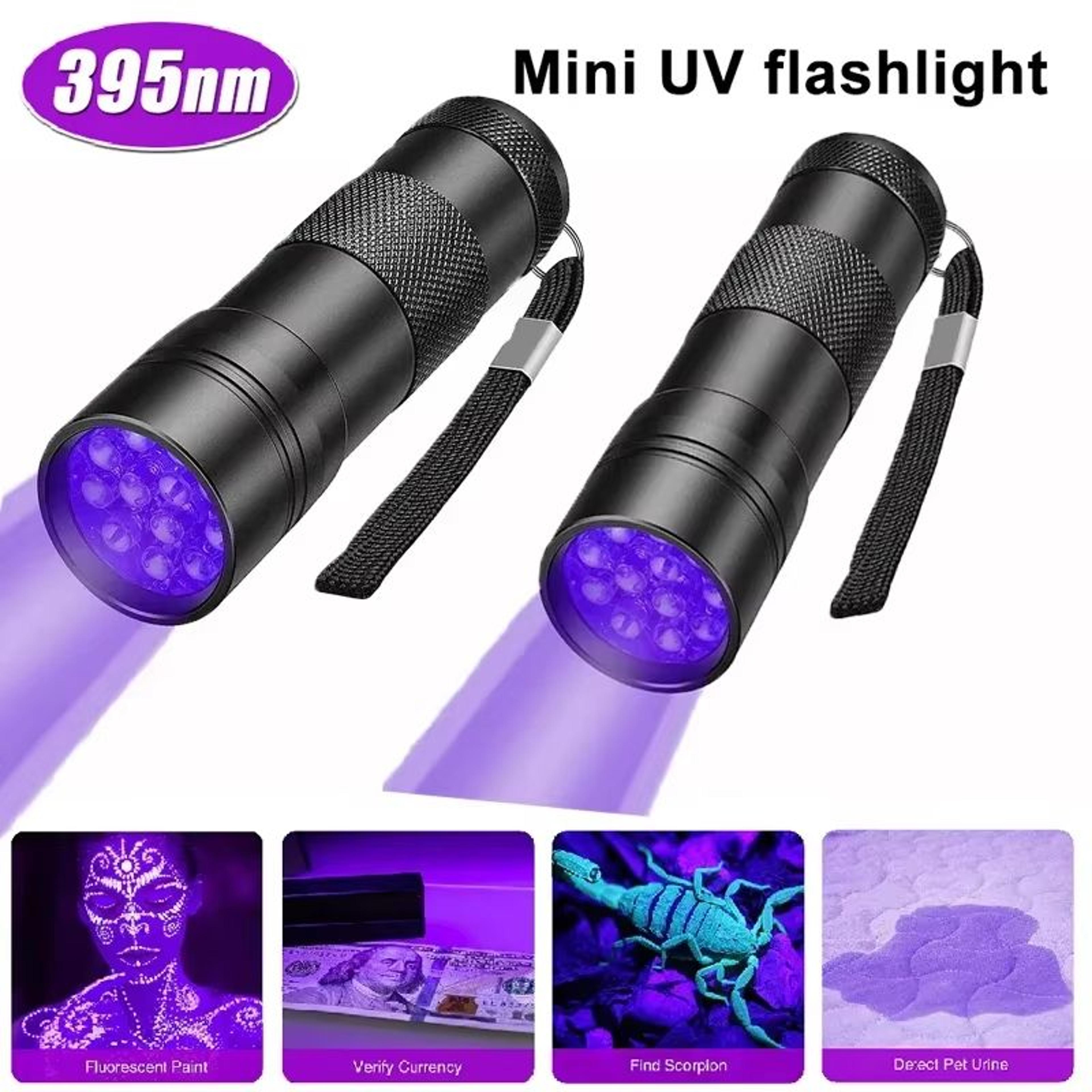 9/12 led portable uv flashlight 395 nm – black light detector for pet stains, bed bugs & hidden spots