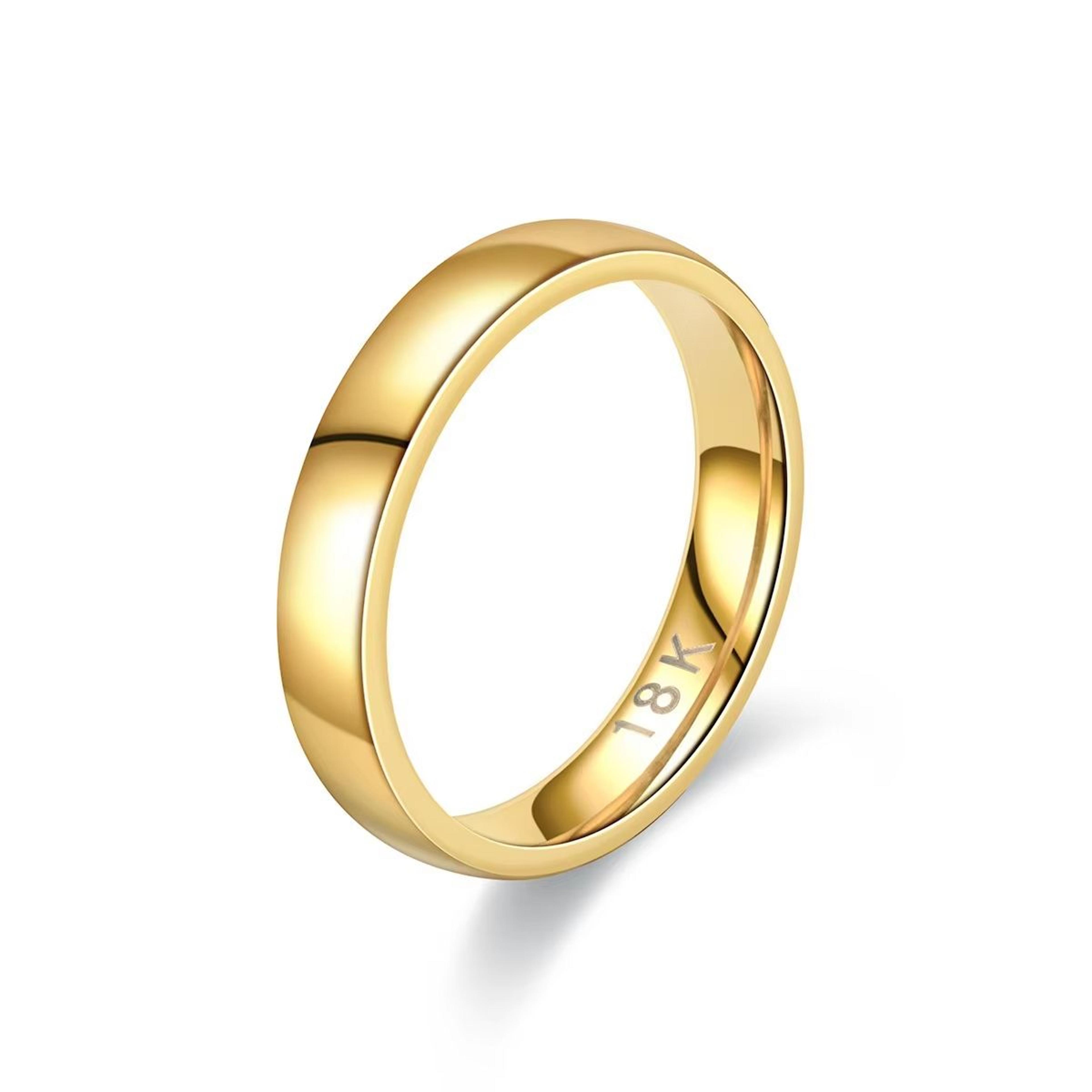 gold plated simple couple wedding engagement ring
