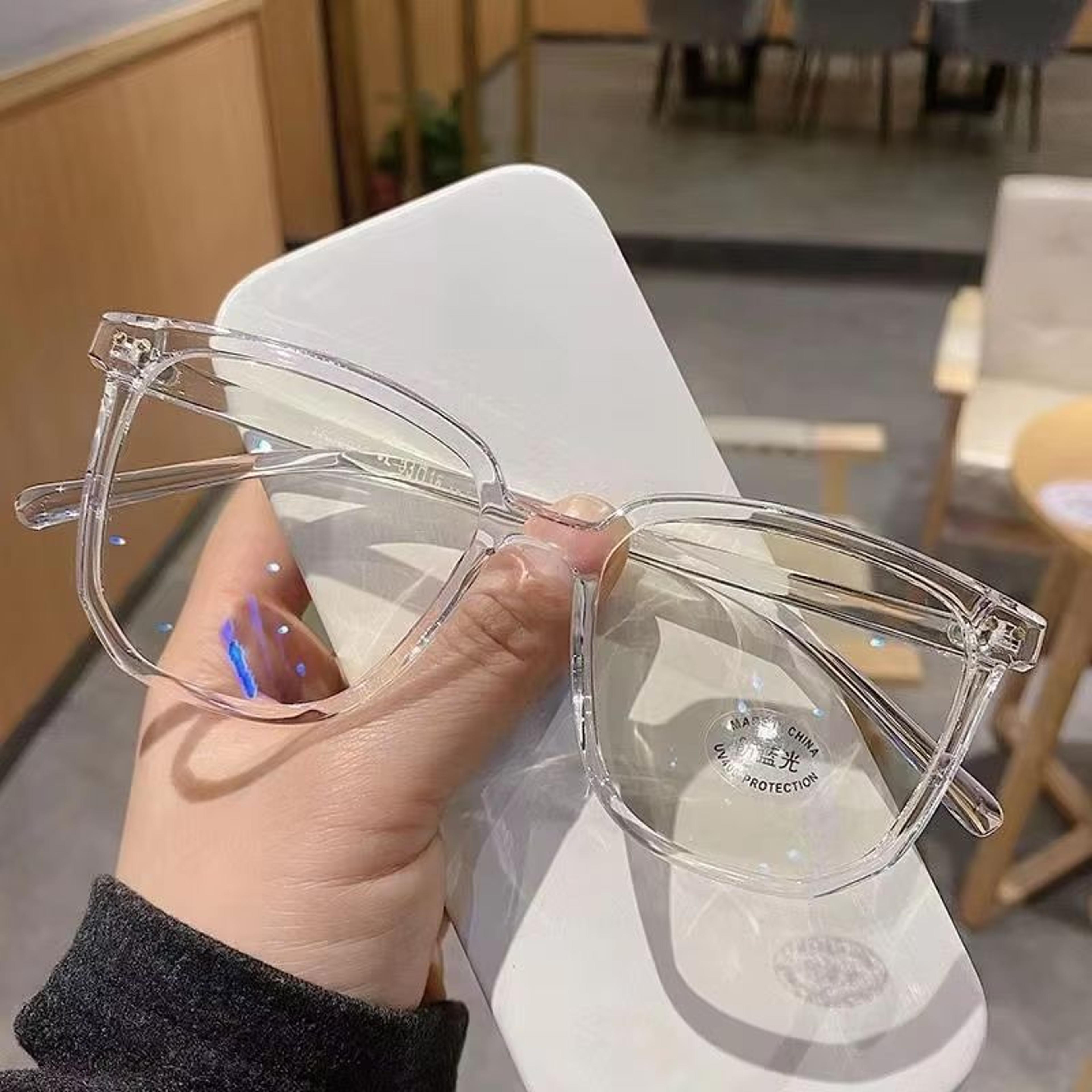 retro anti blue light glasses for women with flat light frame