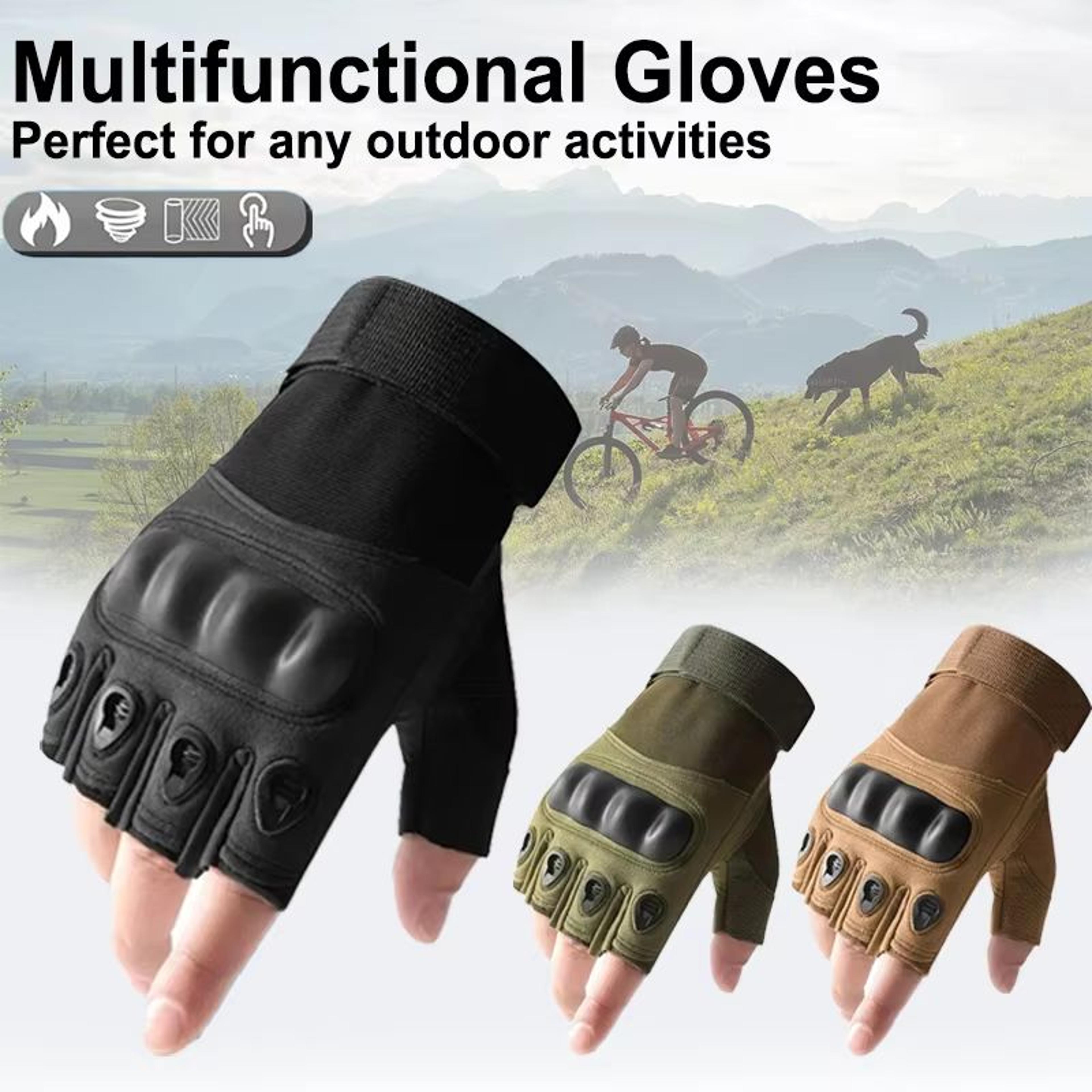 raptorguard men's tactical fingerless gloves for outdoor sports, shooting, airsoft & cycling