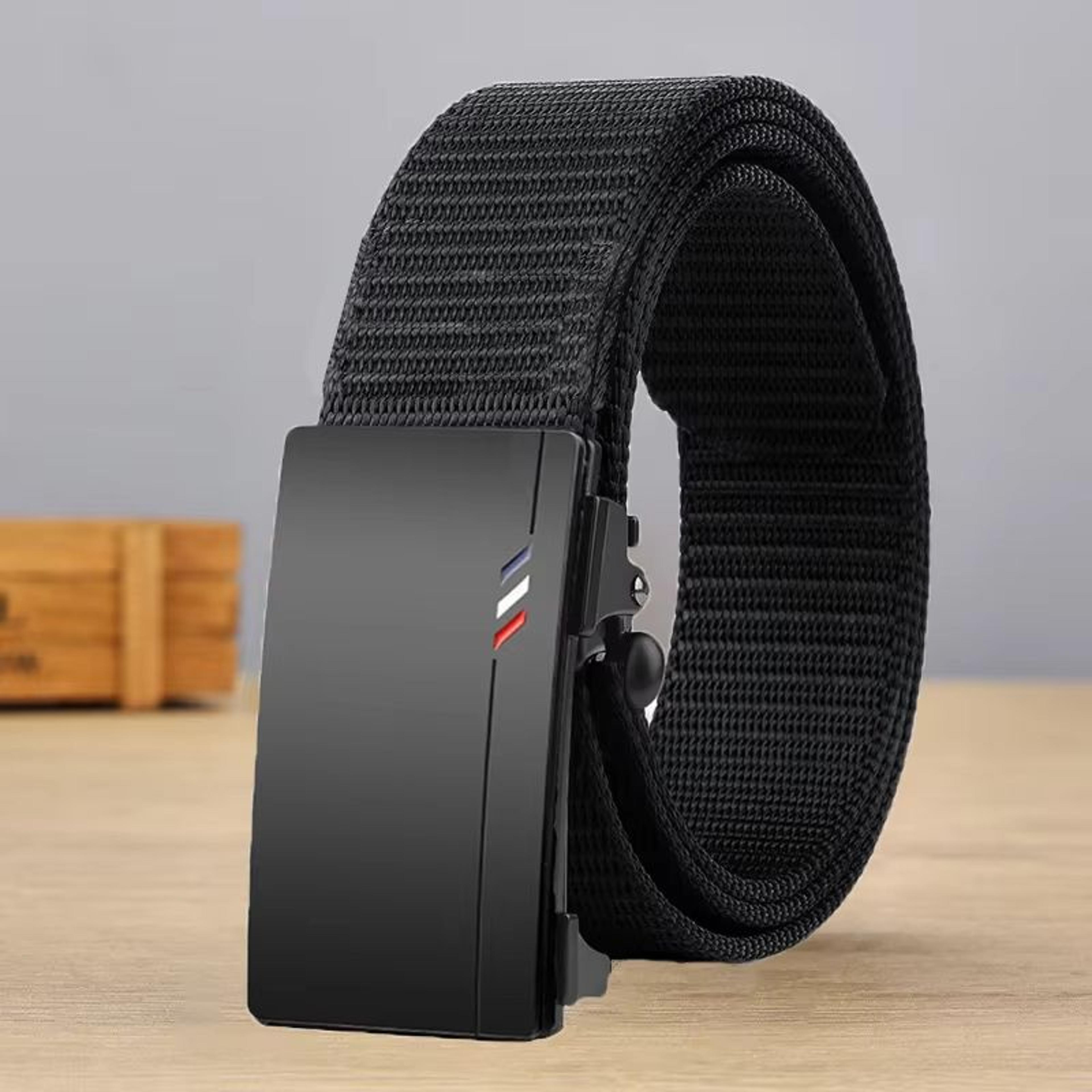 activeflex nylon woven automatic buckle belt – breathable canvas strap for men