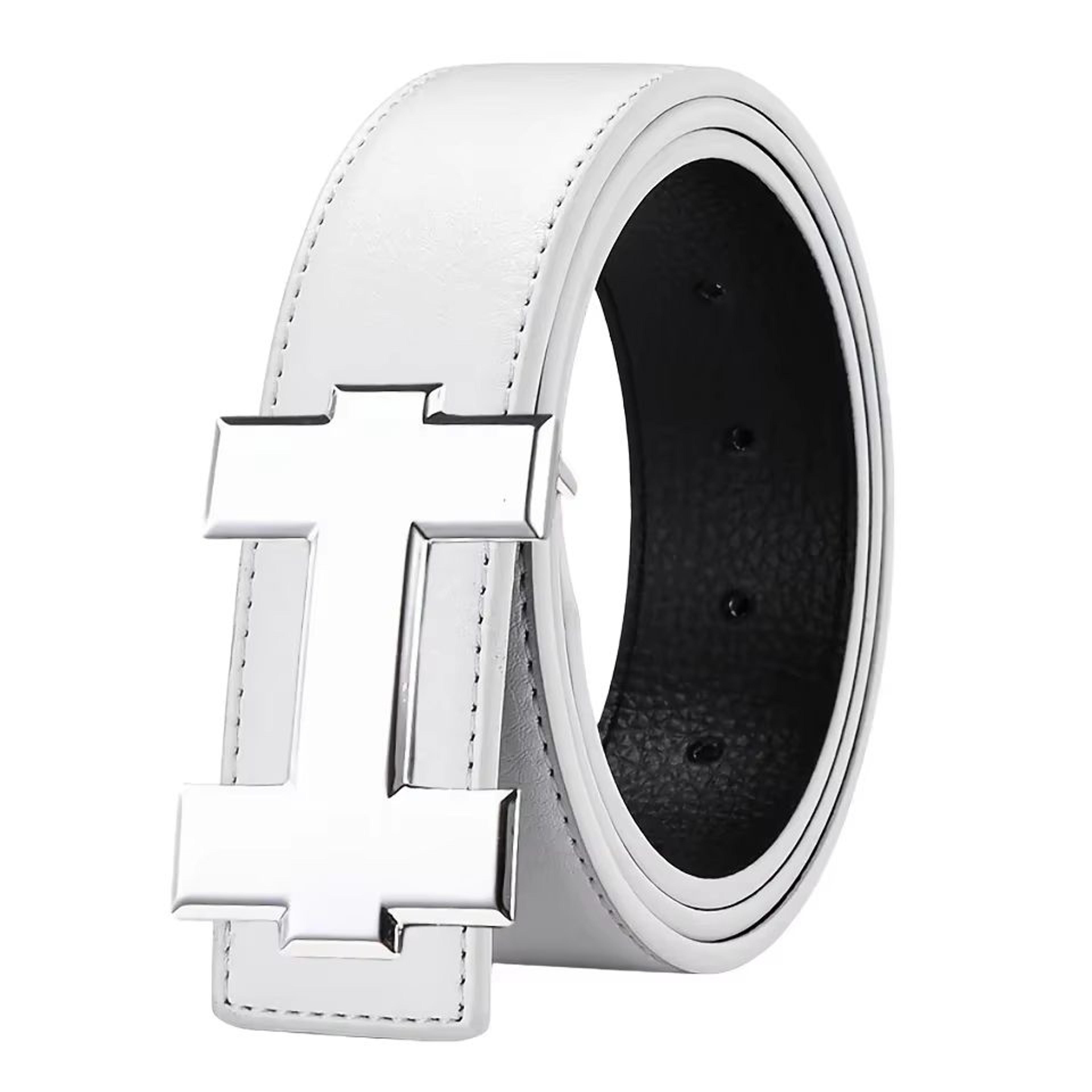 slimline 1.3 in fashion casual belt – silver smooth buckle designer unisex belt for jeans & workwear