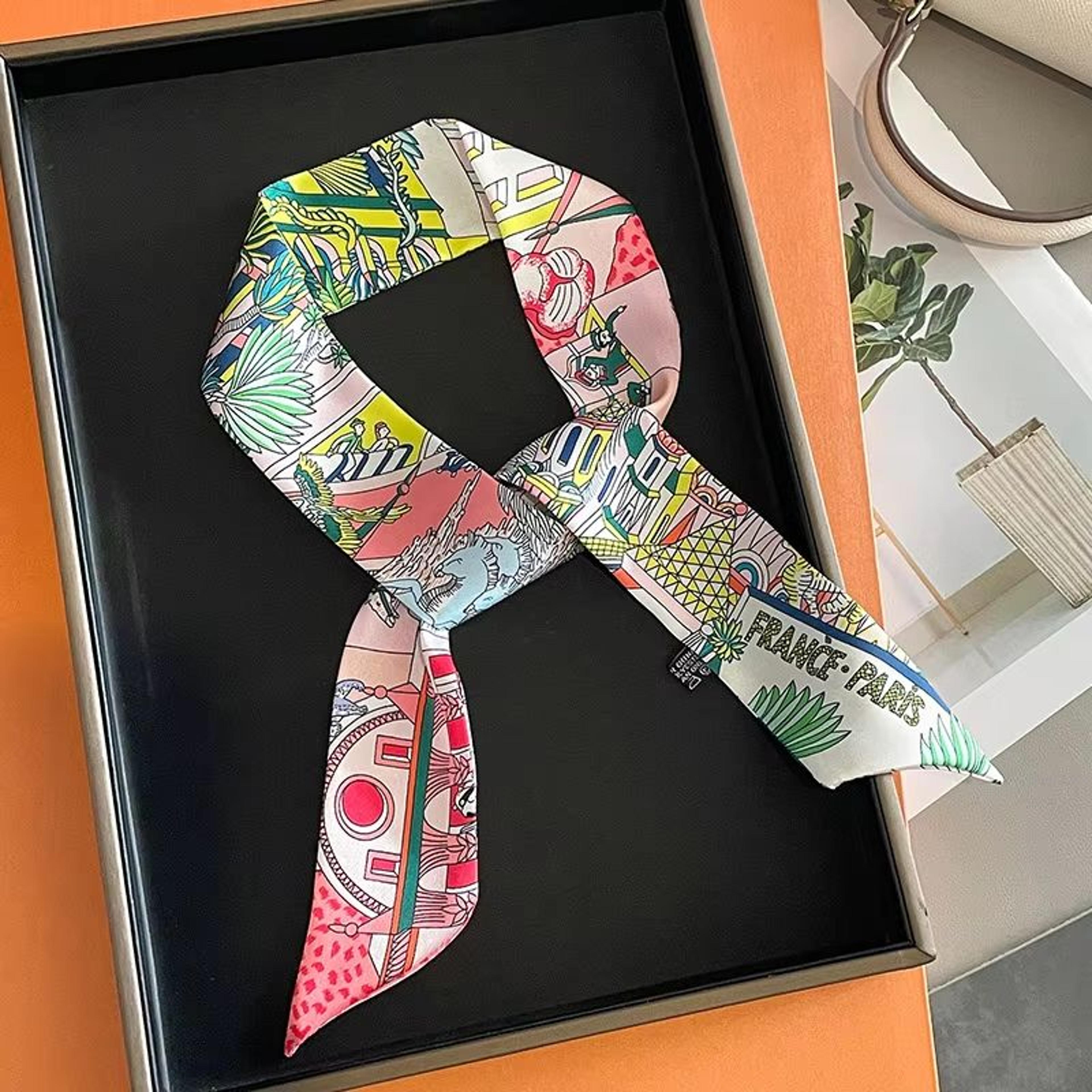 slimribbon multi-use long scarf – narrow ribbon headband & neckerchief for women