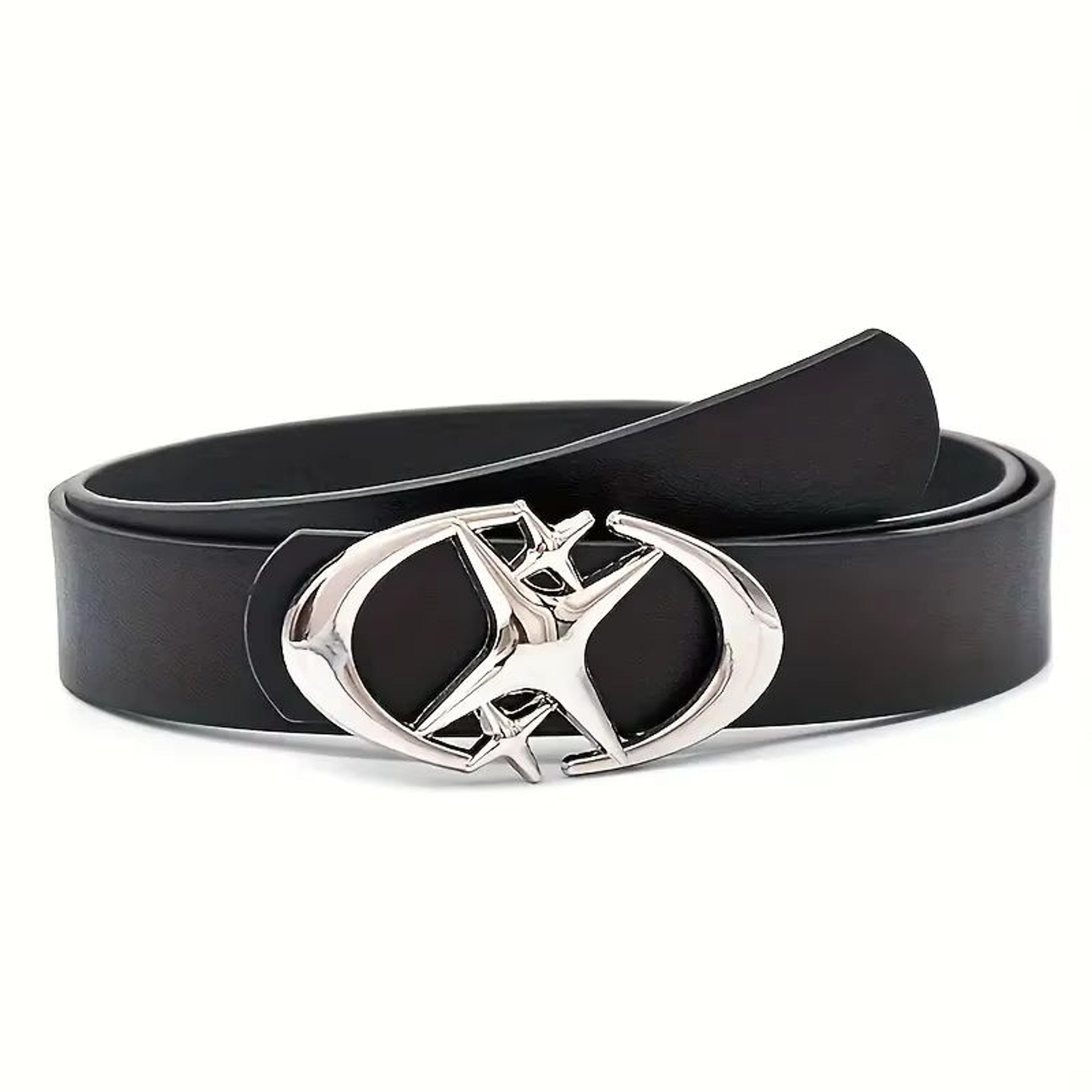 classicoval cross metal-buckle unisex belt – durable simple style