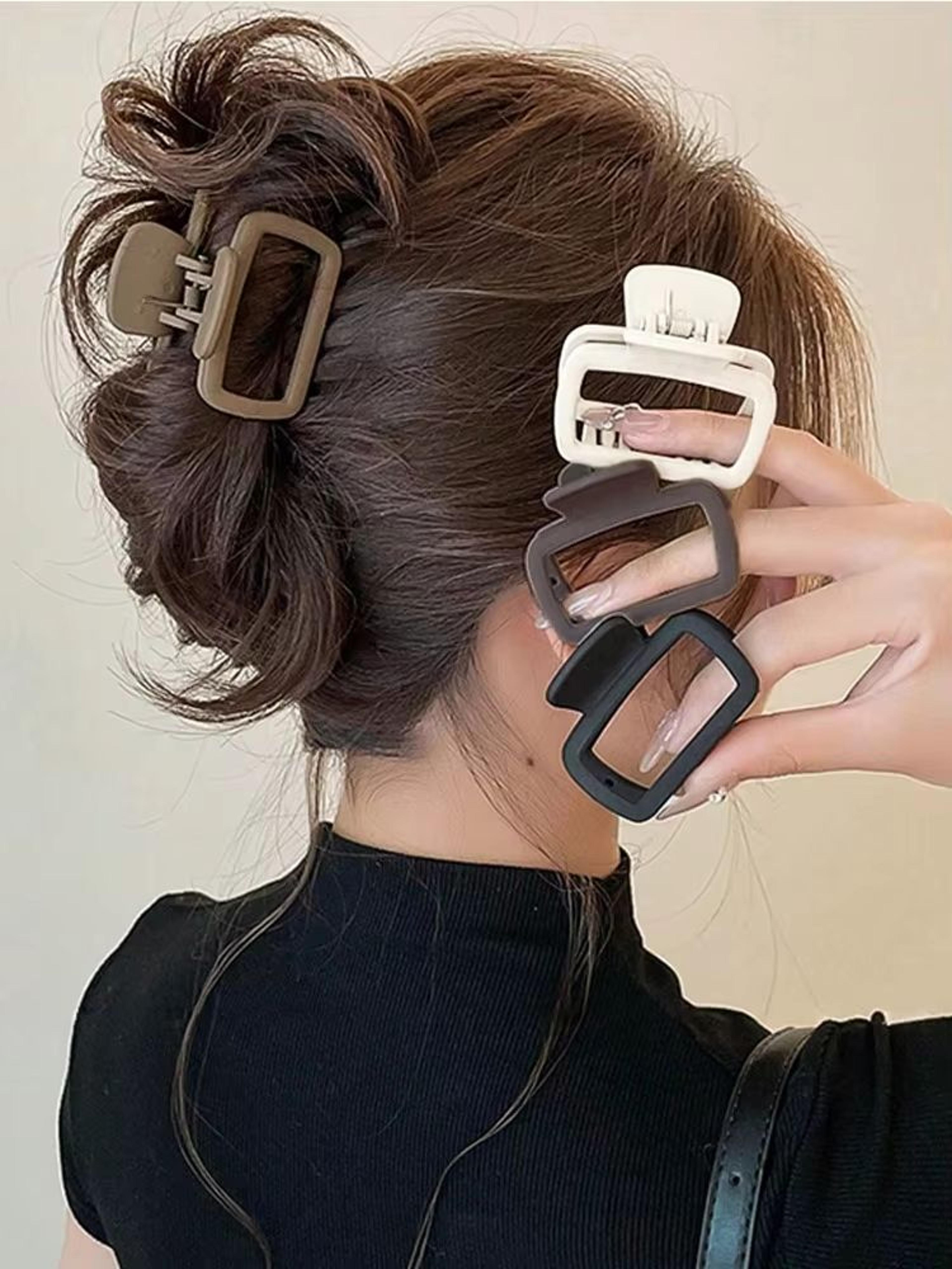 eleganceedge square hair claw clip set – 4-piece lightweight stylish hair accessory