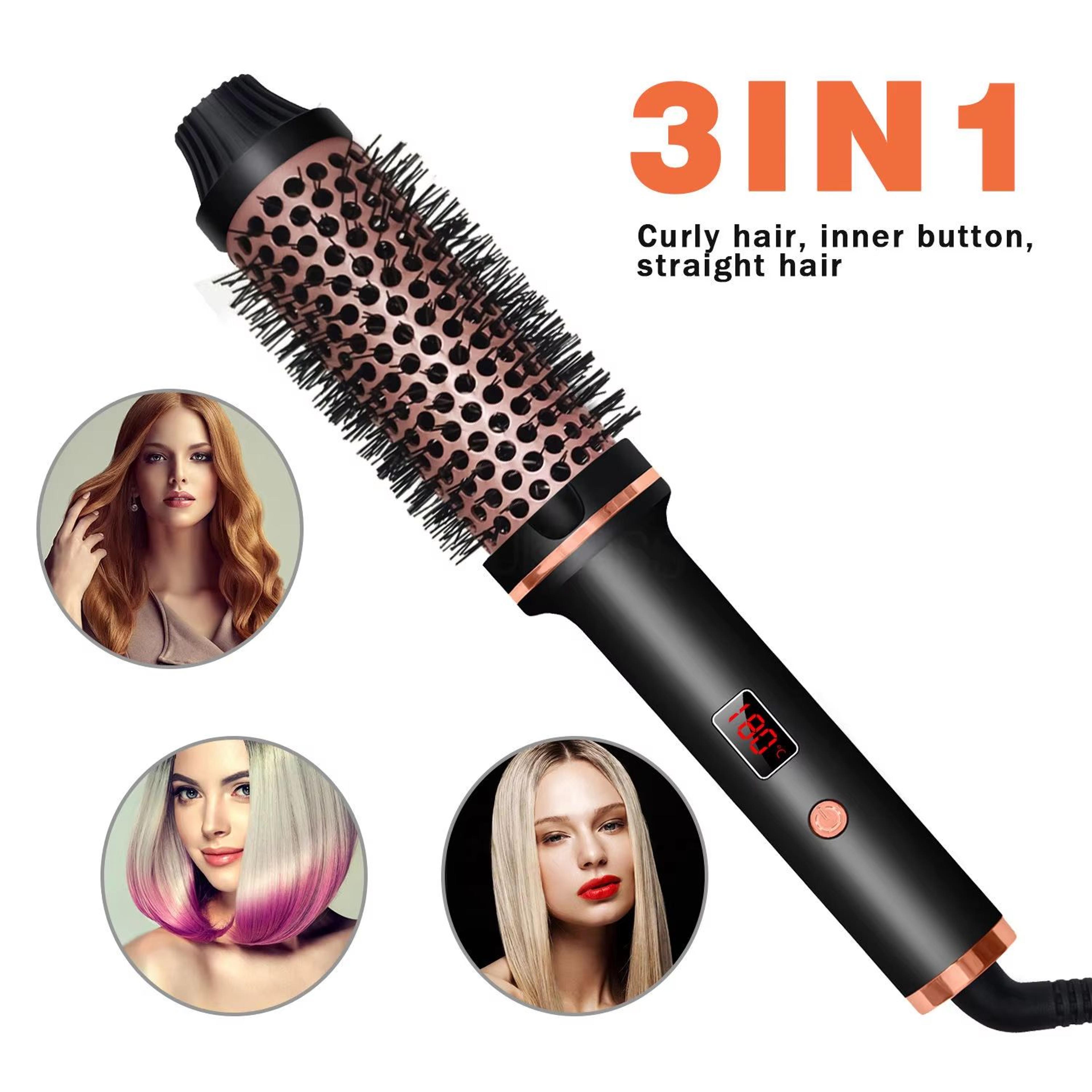 dualstyle 2-in-1 rotating brush hair curler and straightener (450°f)