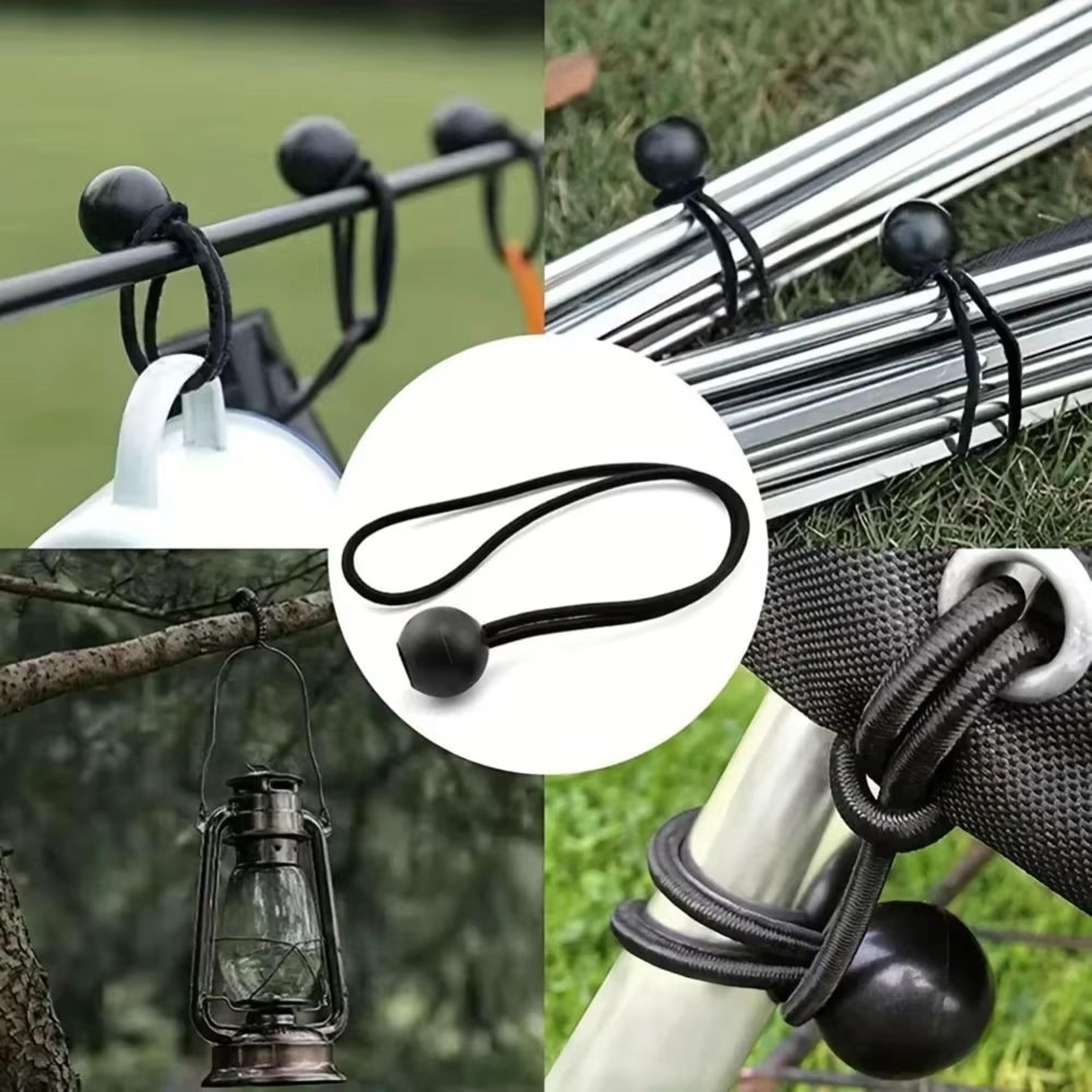 ultra secure 20 pcs ball bungee cord set – elastic rope tarpaulin flagpole tie-downs for camping tent boat pole accessor