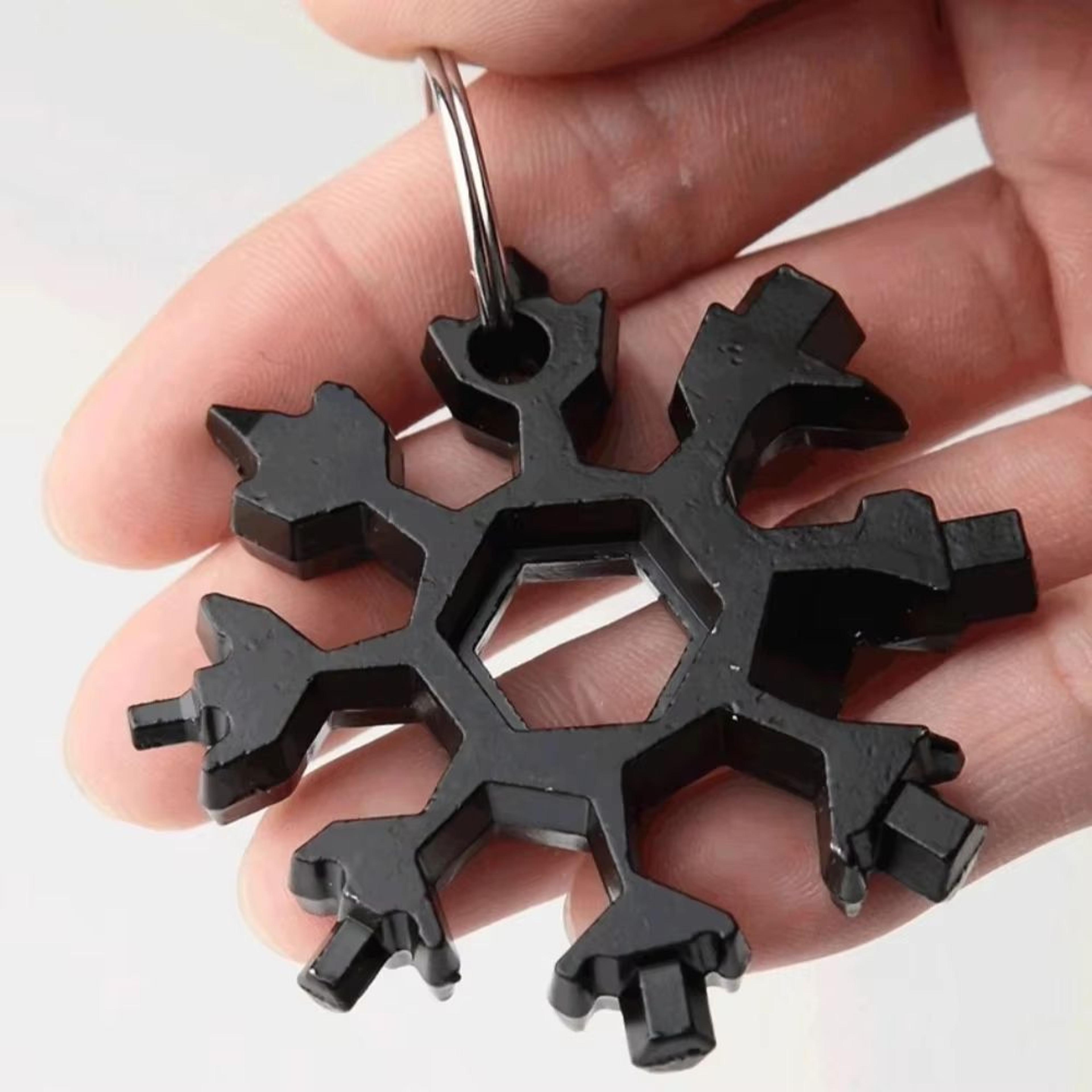 18 in 1 snowflake multi tool stainless steel pocket wrench outdoor edc gadget