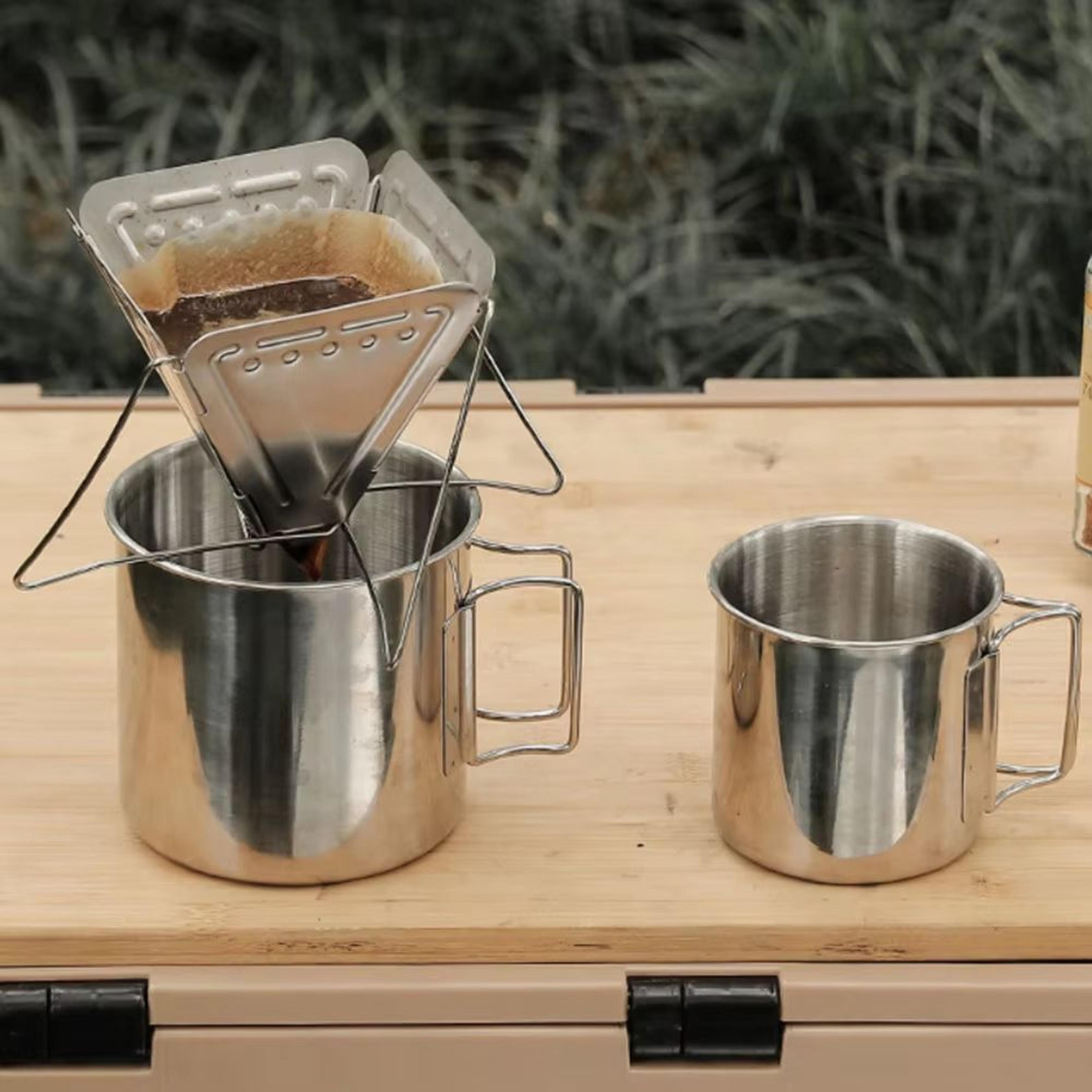 mini 304 stainless steel foldable portable coffee dripper rack