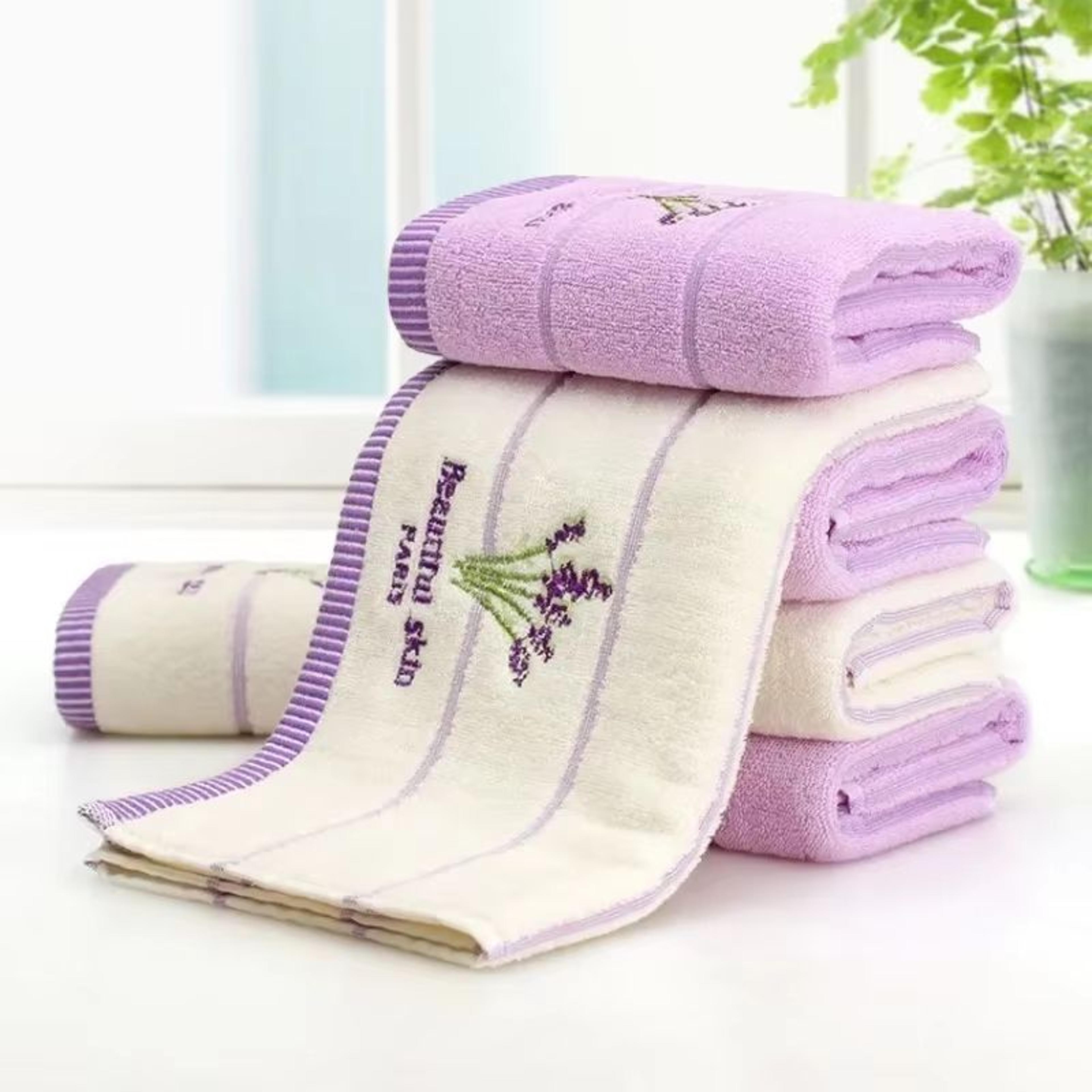 aromatherapy lavender cotton bath and hand towel set