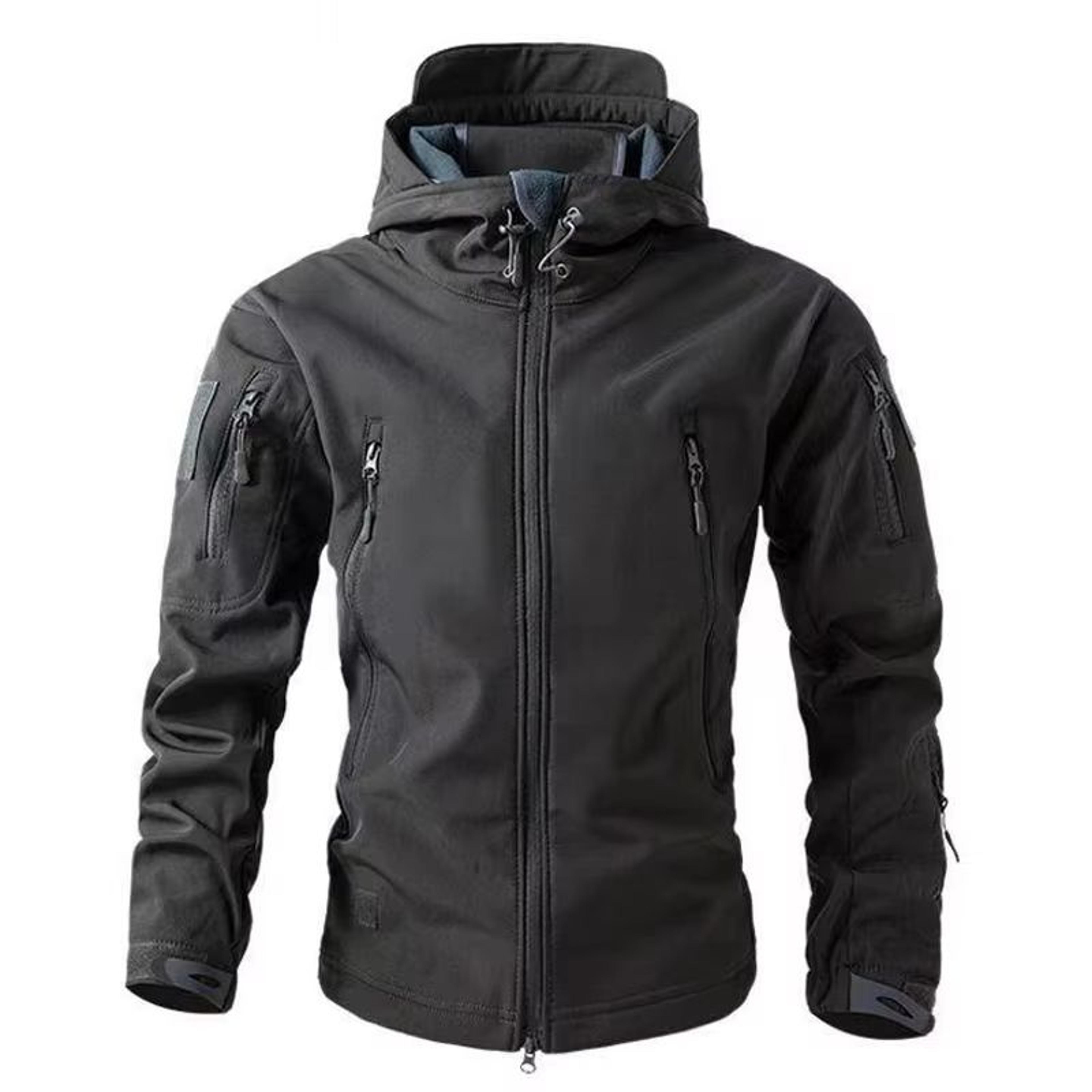 men's winter autumn waterproof fleece-lined softshell jacket m-5xl
