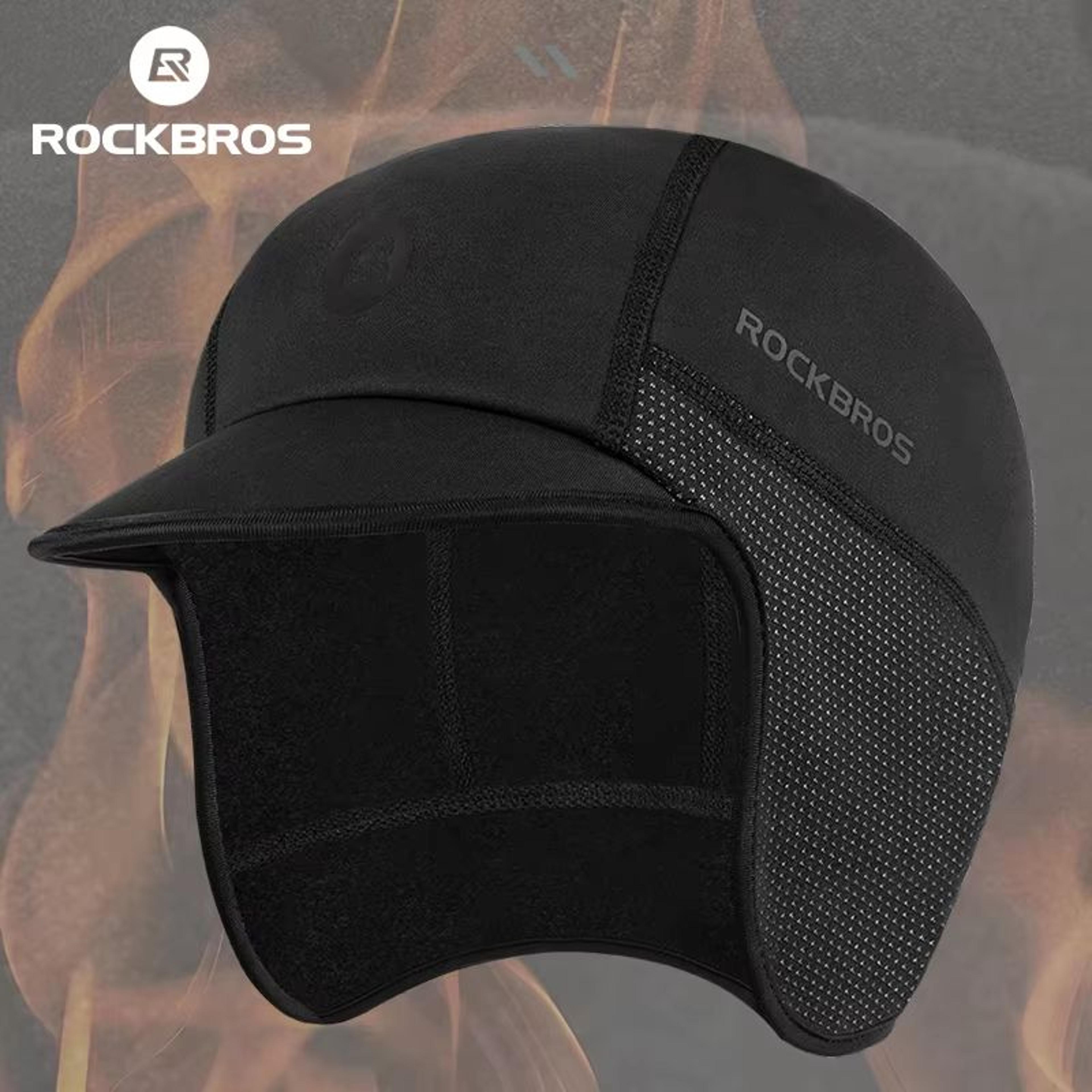 rockbros winter windproof thermal cycling cap with ear protection
