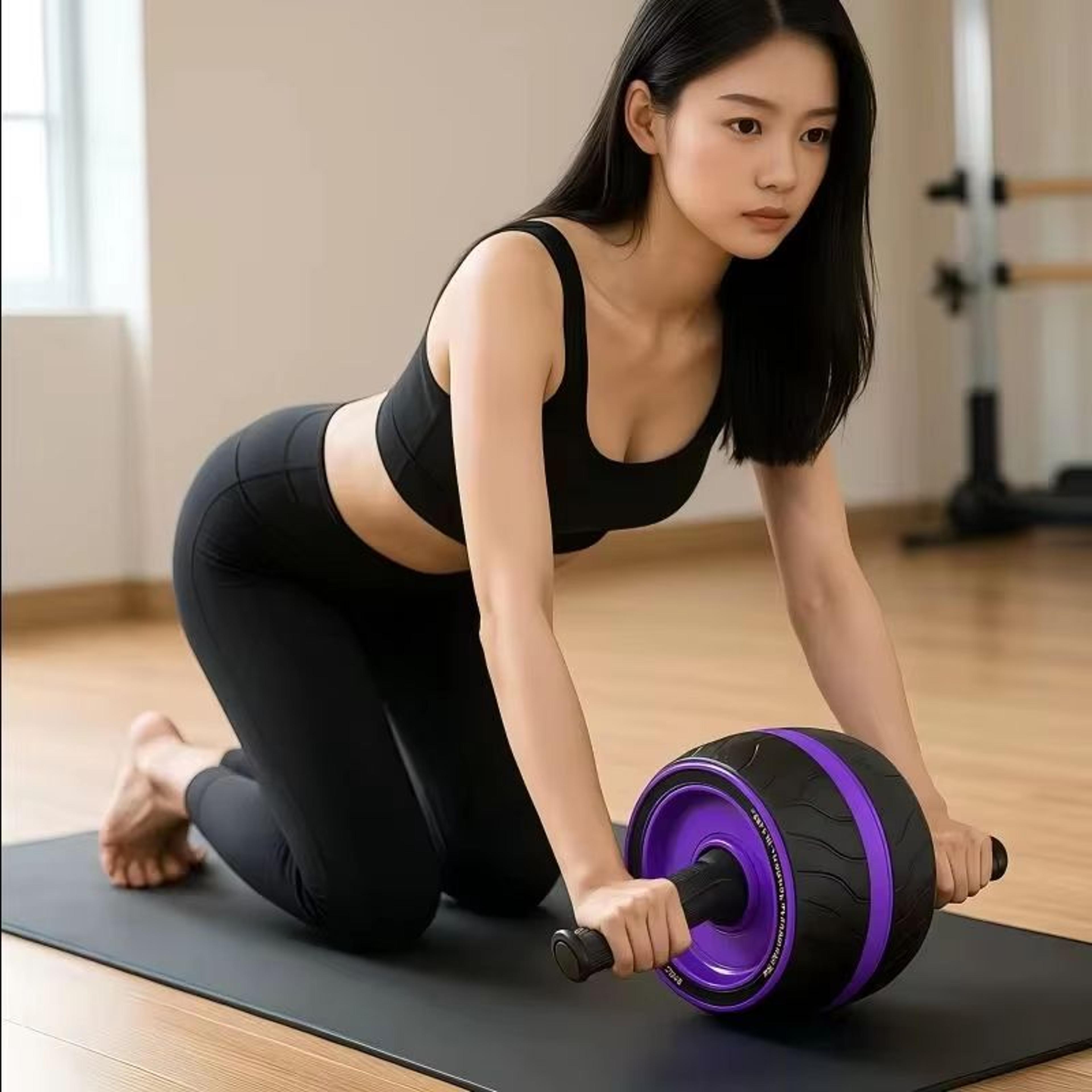 rebound ab roller with knee mat – core strength trainer wheel