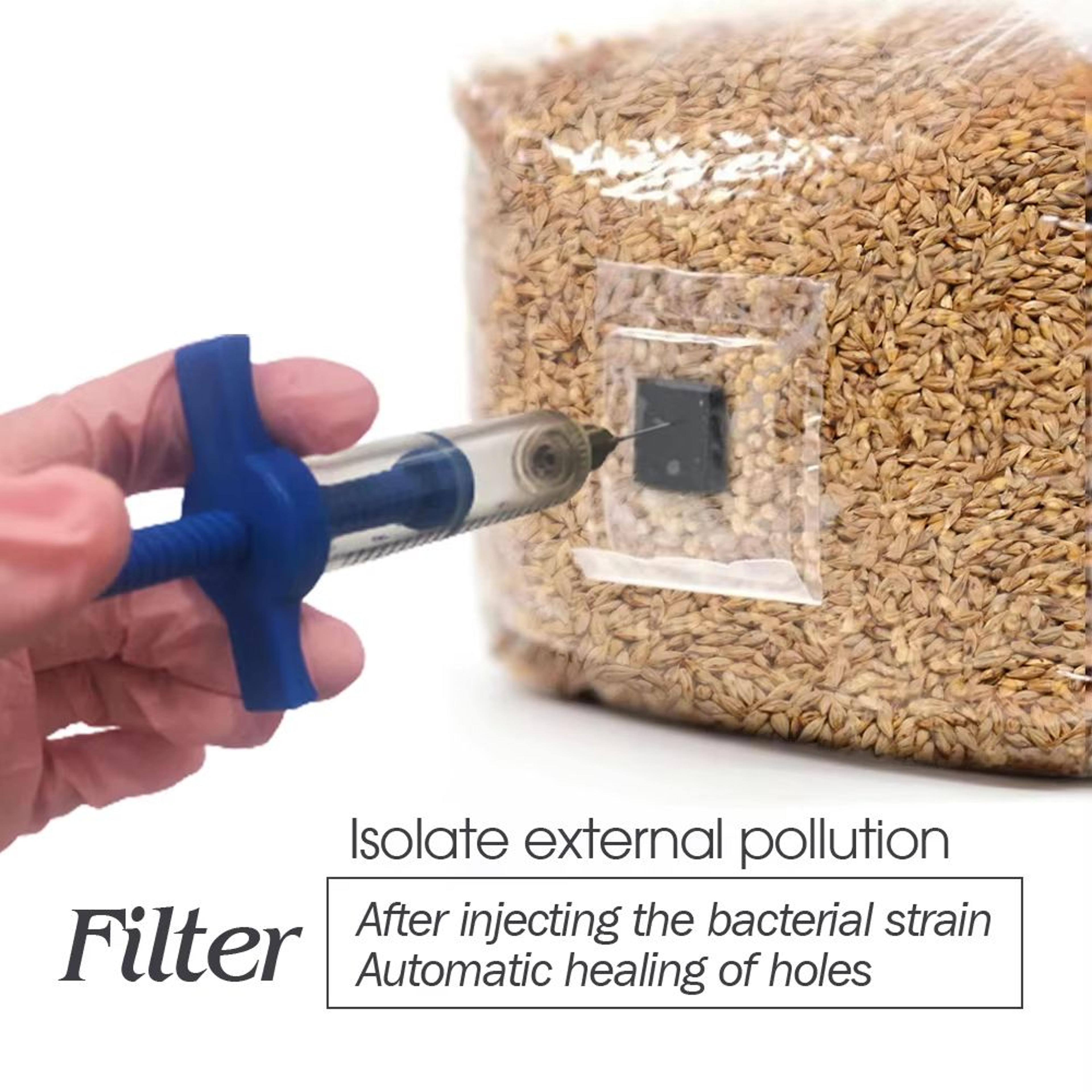 10-piece sterilized pp grain bag with self-healing injection port & 0.2 m filter patch