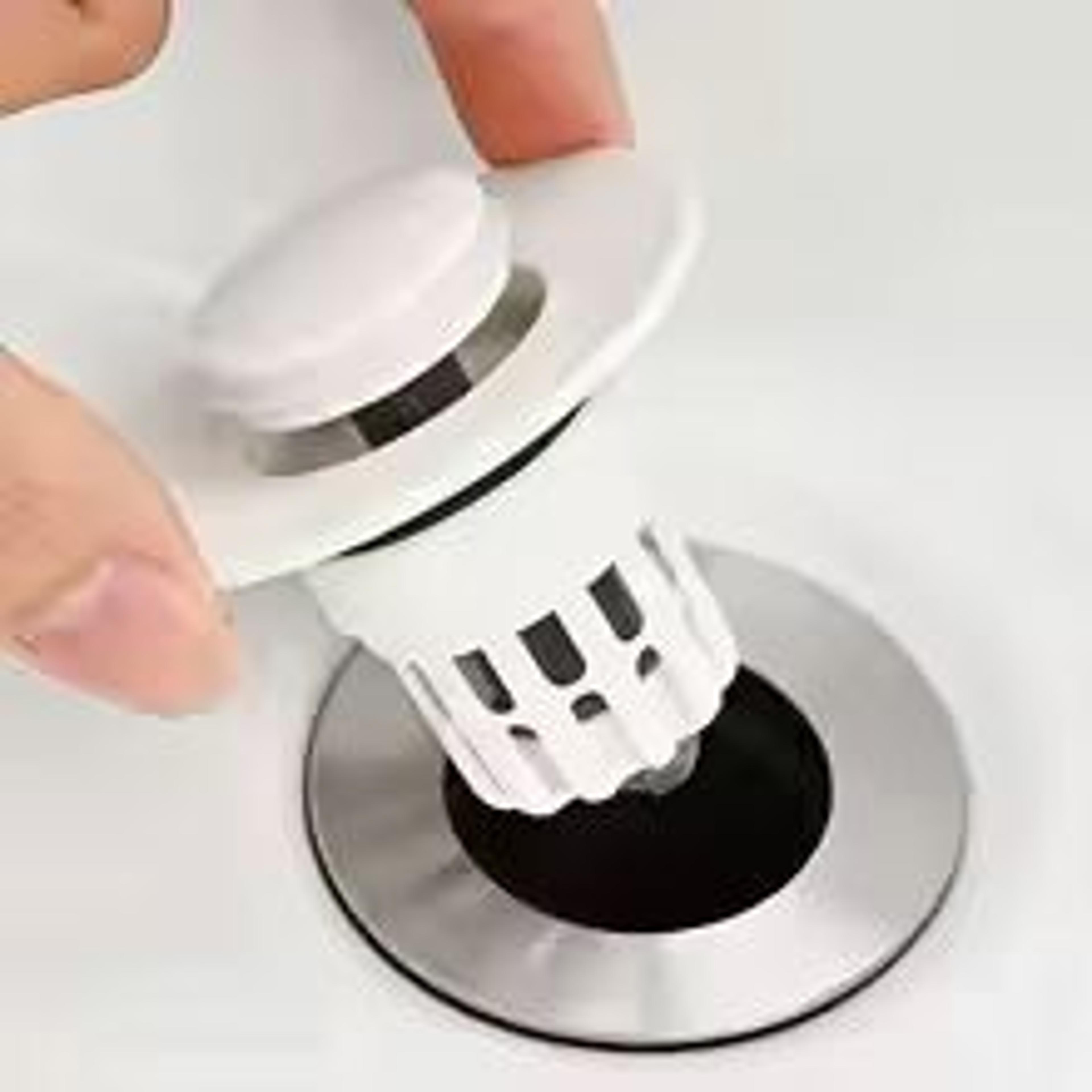 quickseal pop-up drain filter plug for washbasin