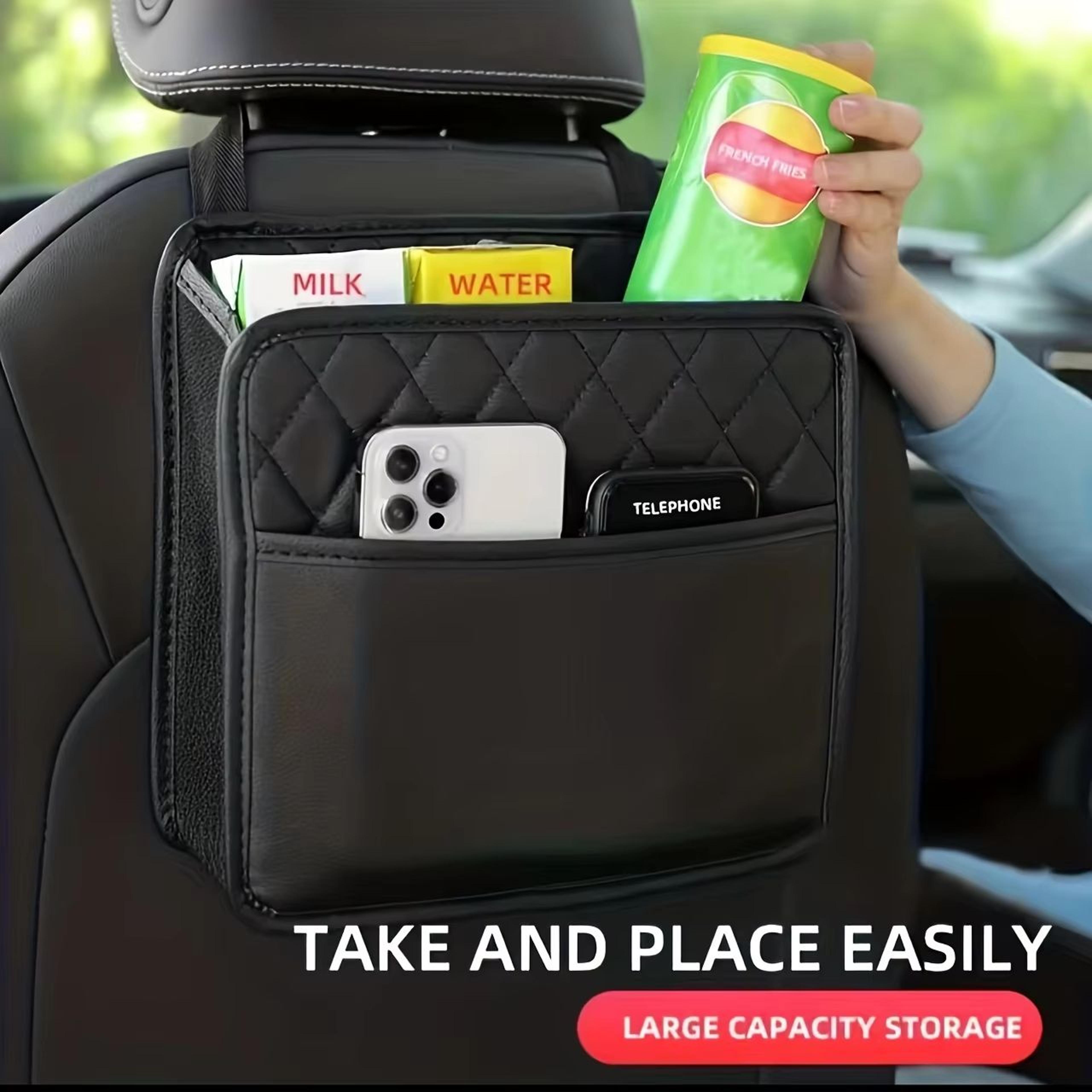 supremepu universal car seat storage bag – premium synthetic leather organizer