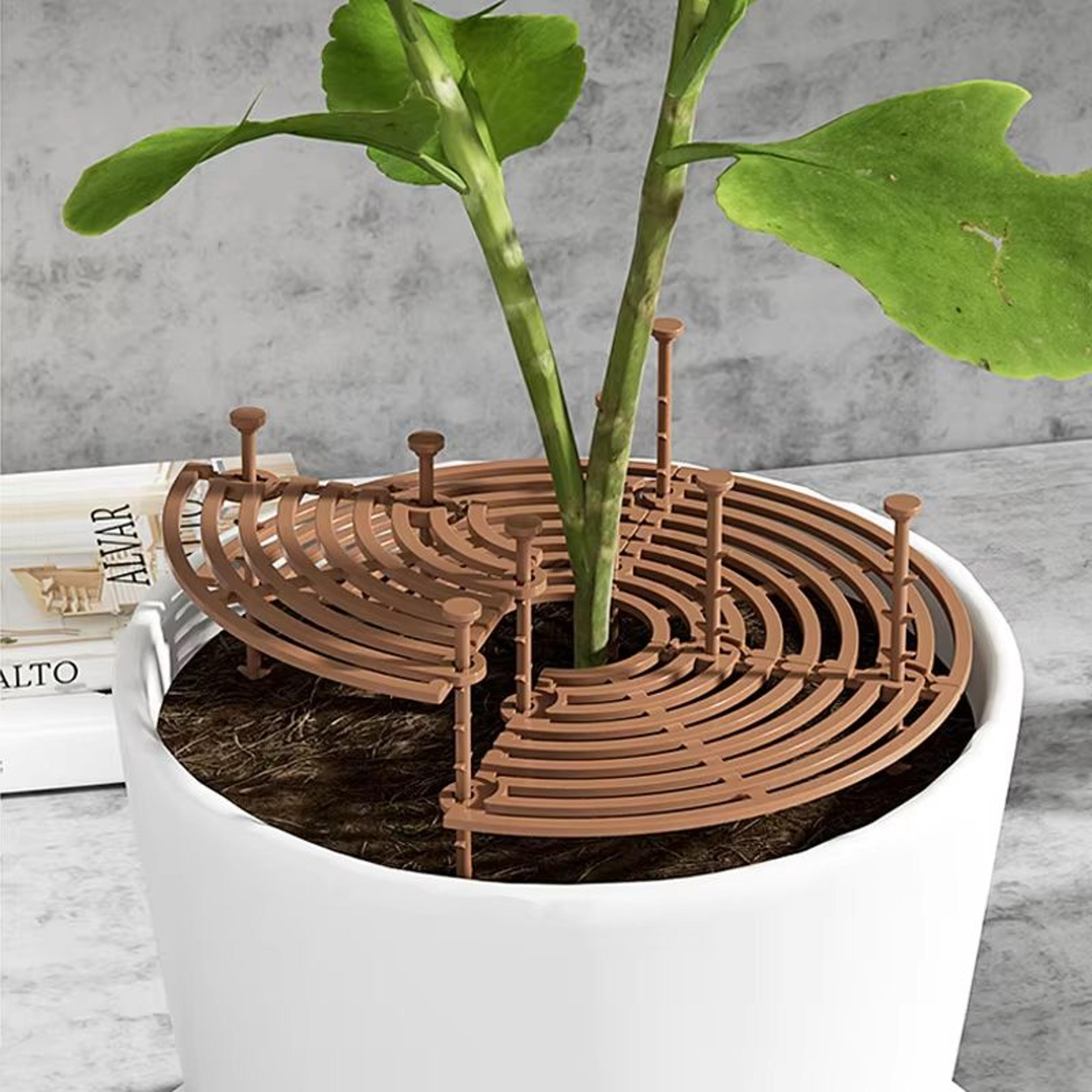 cat-proof plant pot soil guard with fixing nails