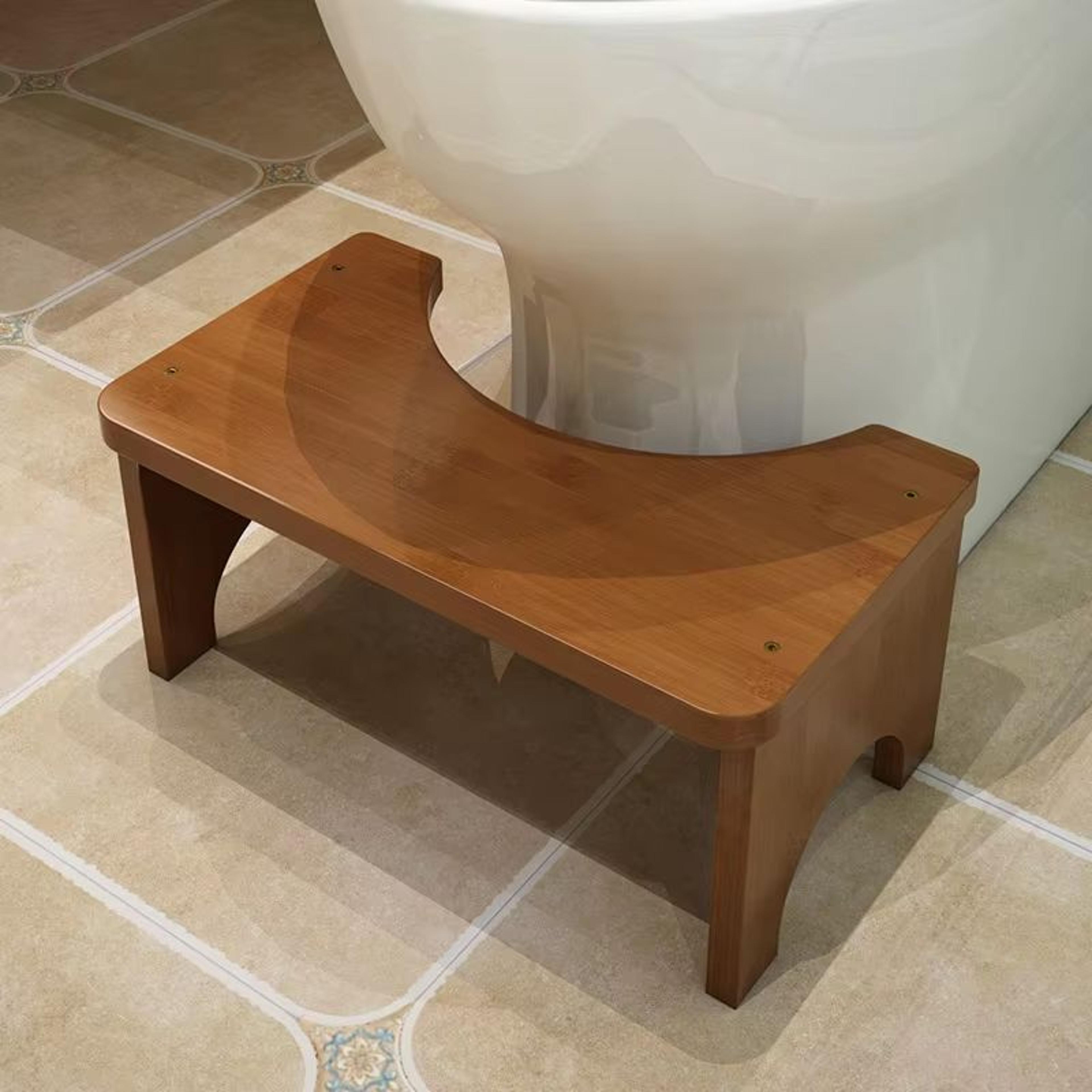 no installation bamboo toilet stool non slip squatting bathroom footrest for adults and children