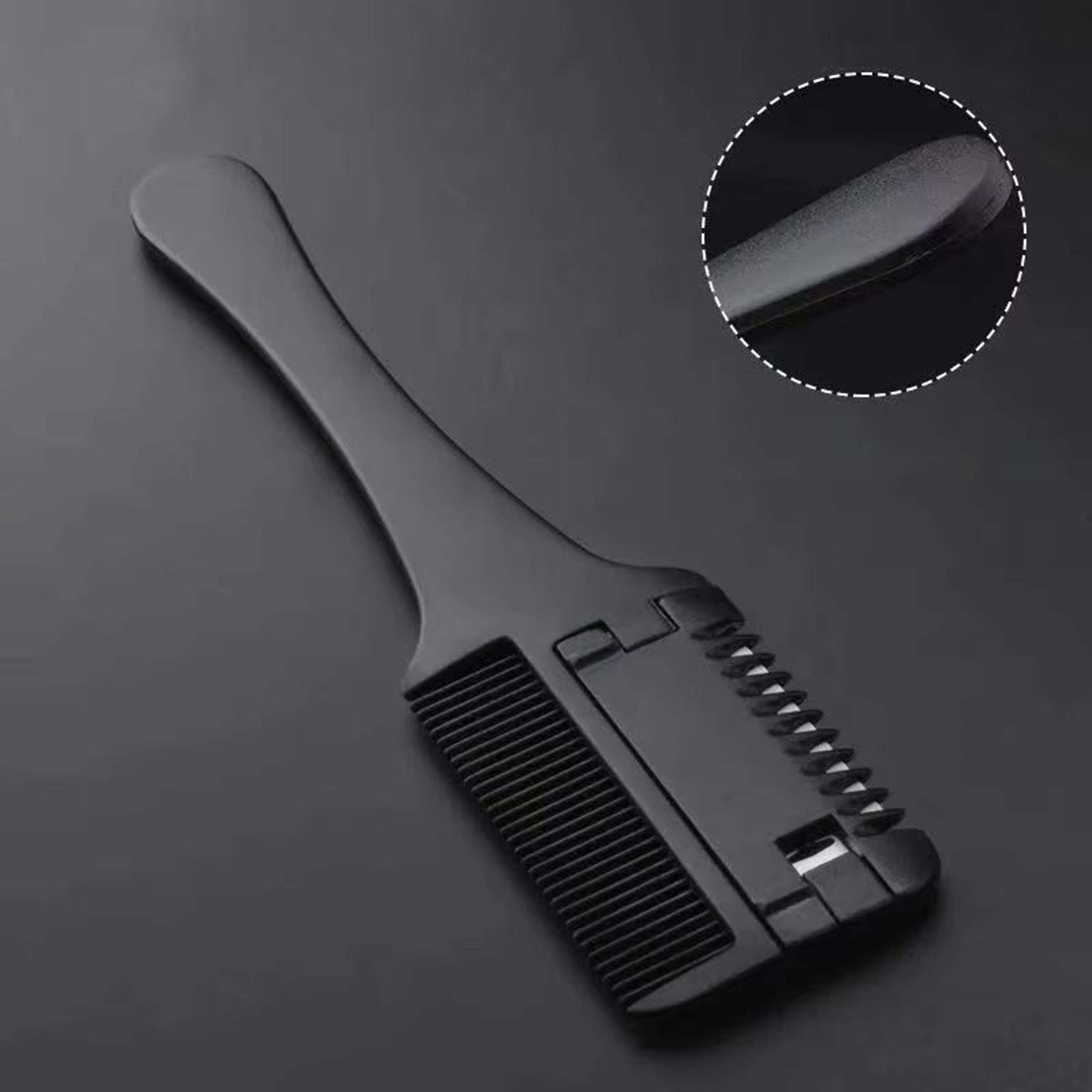 hair cutting comb with razor blades thinning and trimming tool for home and salon styling