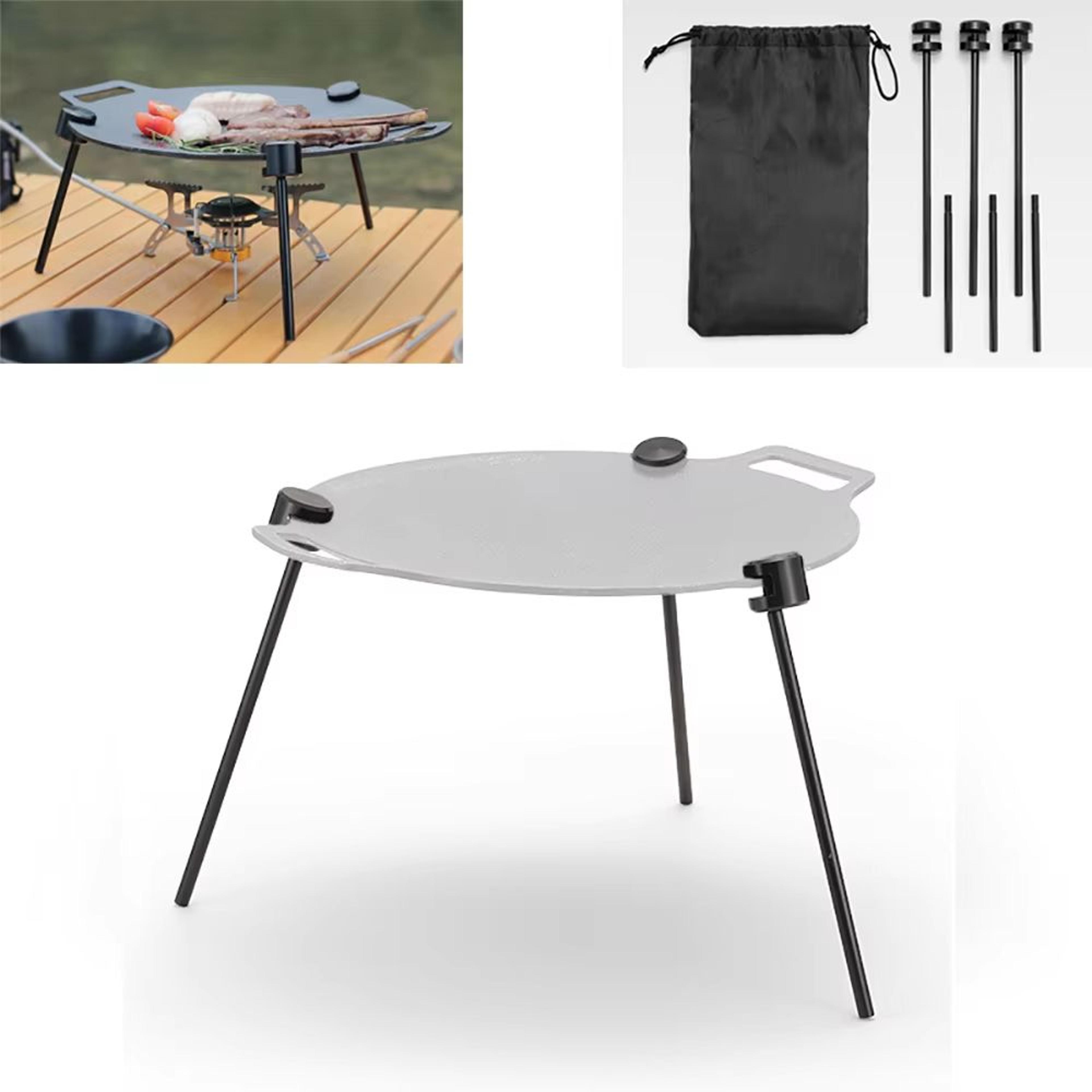 portable adjustable triangular grill & pot rack with chain for outdoor bbq & camping