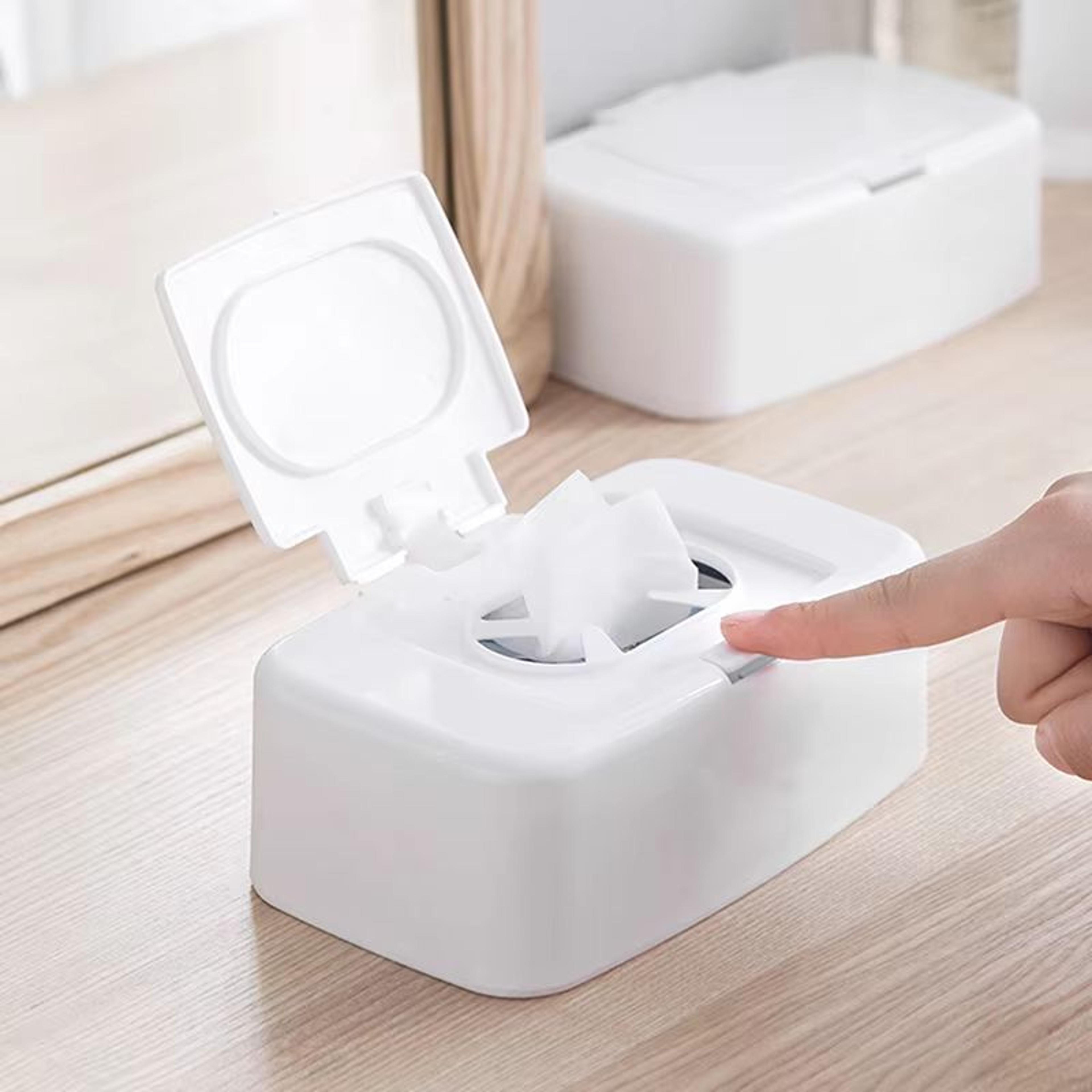 portable wet wipes dispenser box with lid – travel tissue and napkin storage container