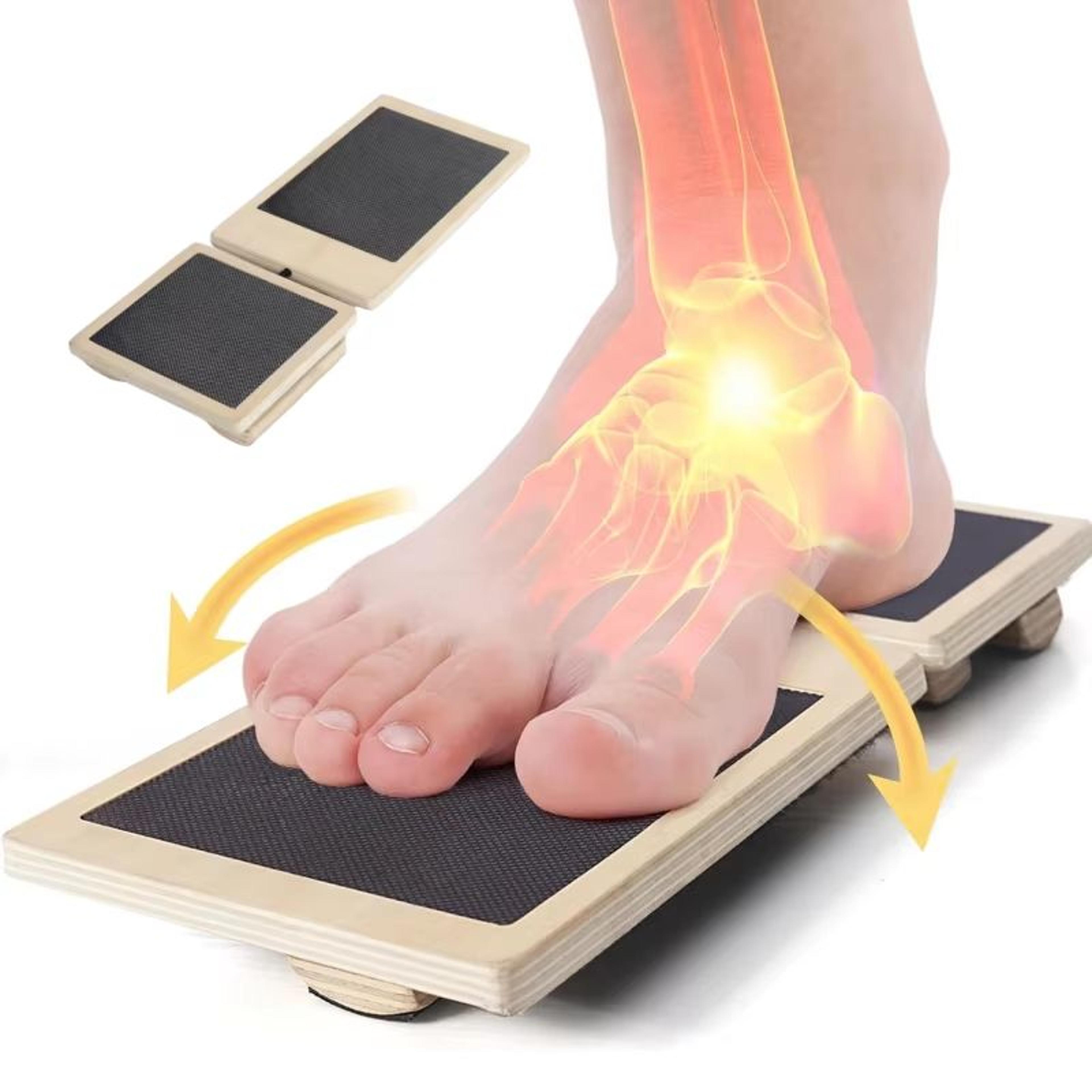 single foot wooden balance board ankle strengthener and posture trainer