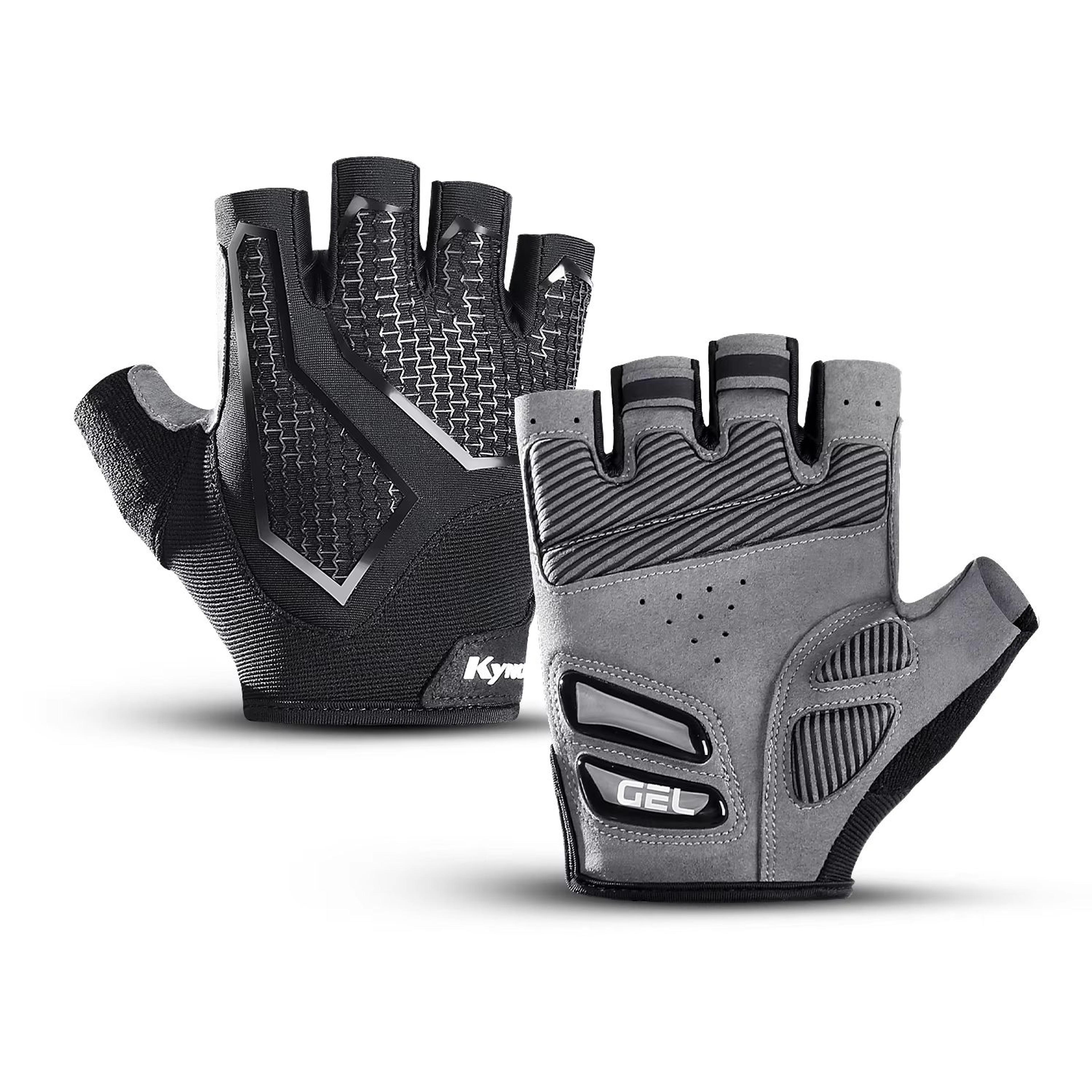 breathable half finger cycling gloves with anti slip grip and shock absorbing padding for men and women