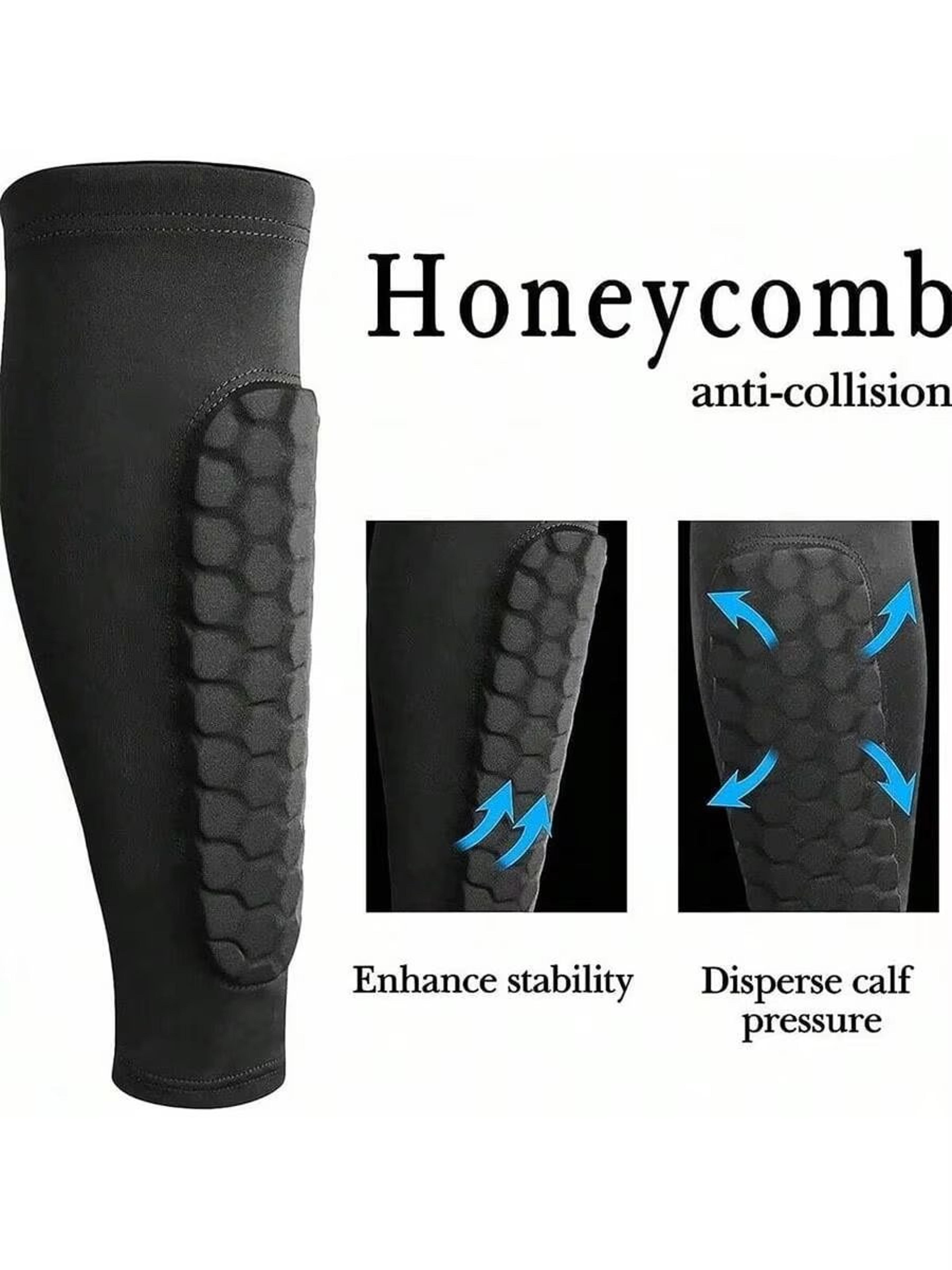 honeycomb padded football shin guard compression sleeve