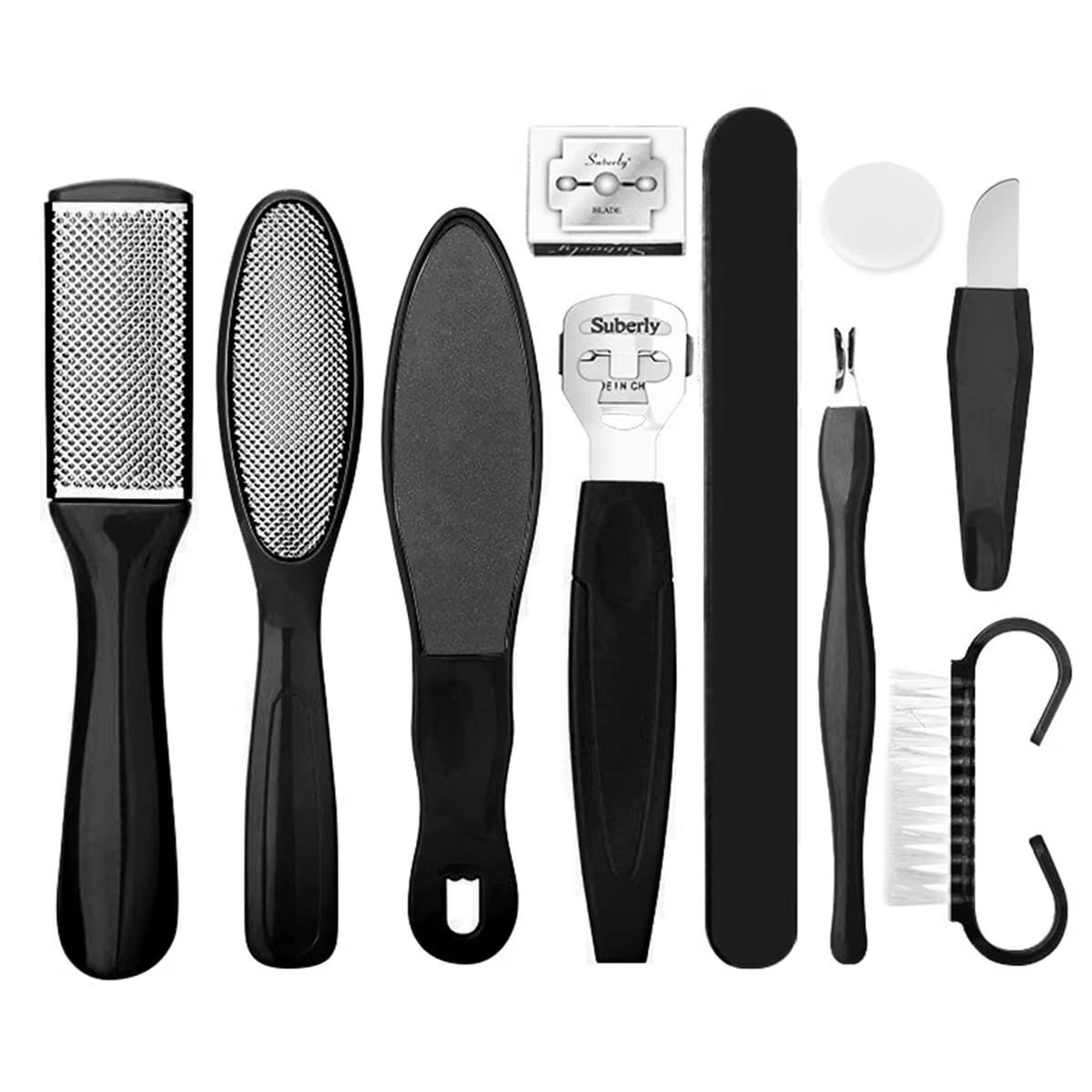 ultimate foot-spa 10-in-1 professional pedicure set – stainless steel foot care kit