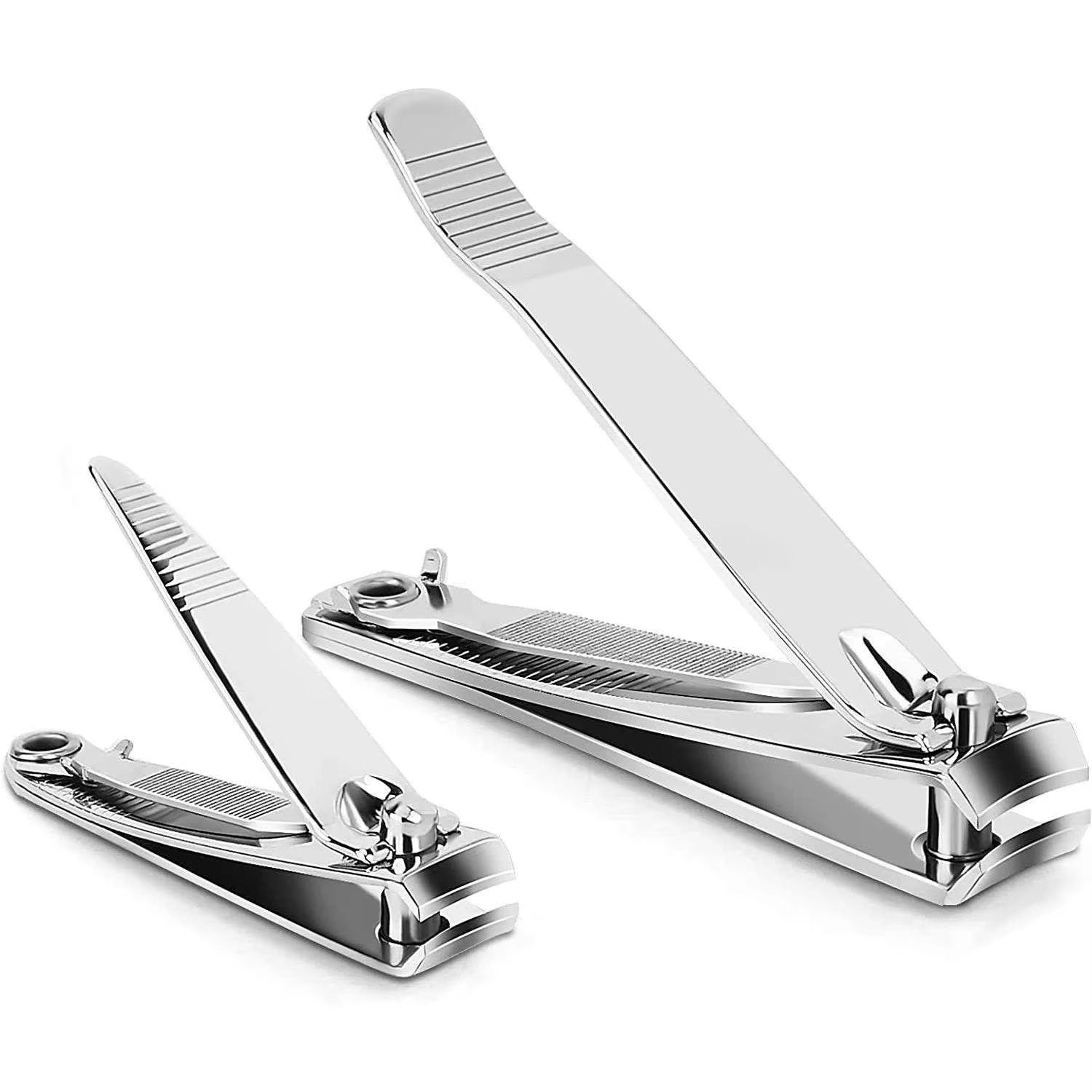 precisionedge premium stainless steel nail clipper set with built-in nail file (2-piece)