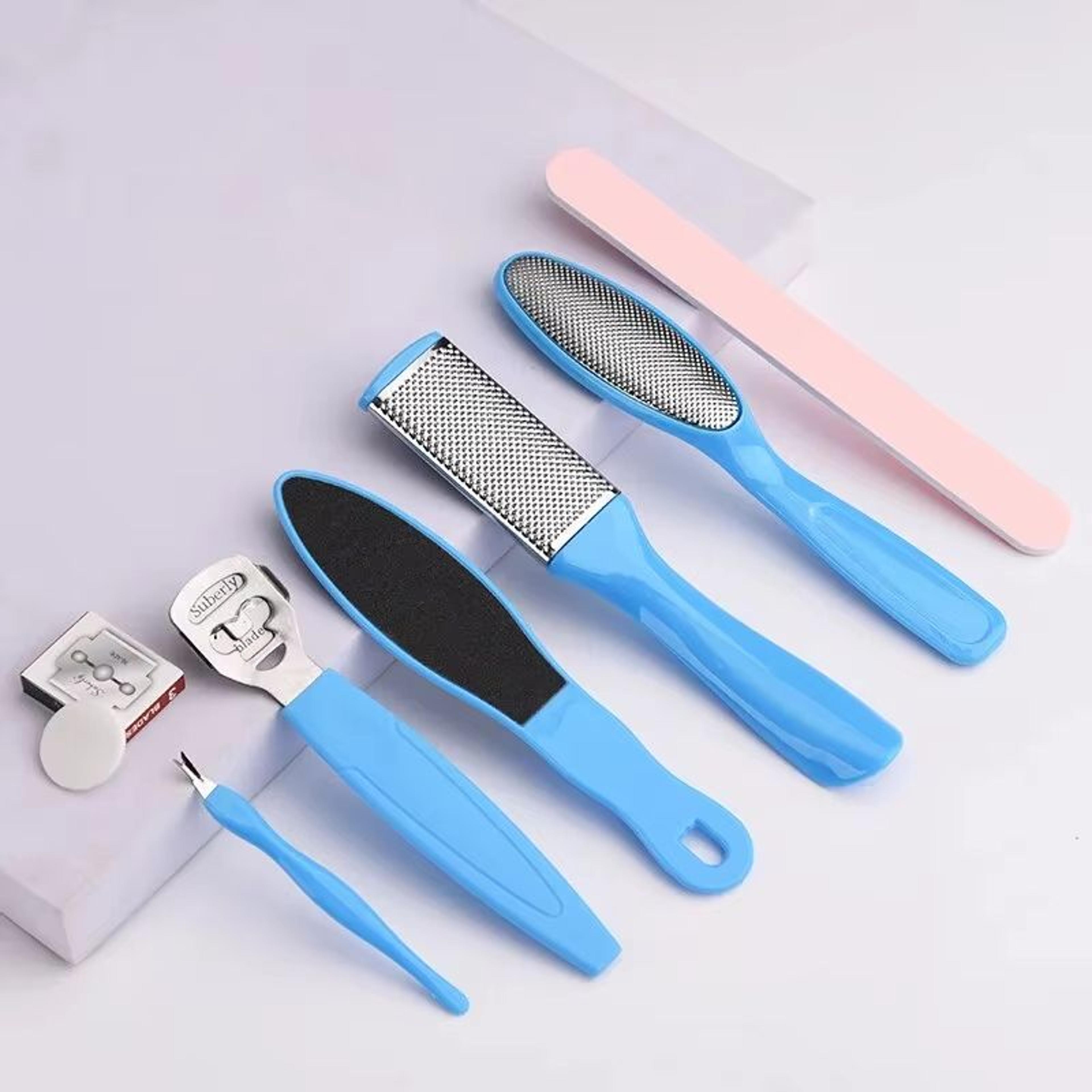 smoothstep 8-in-1 professional pedicure set – stainless steel foot care kit for dead skin & callus removal