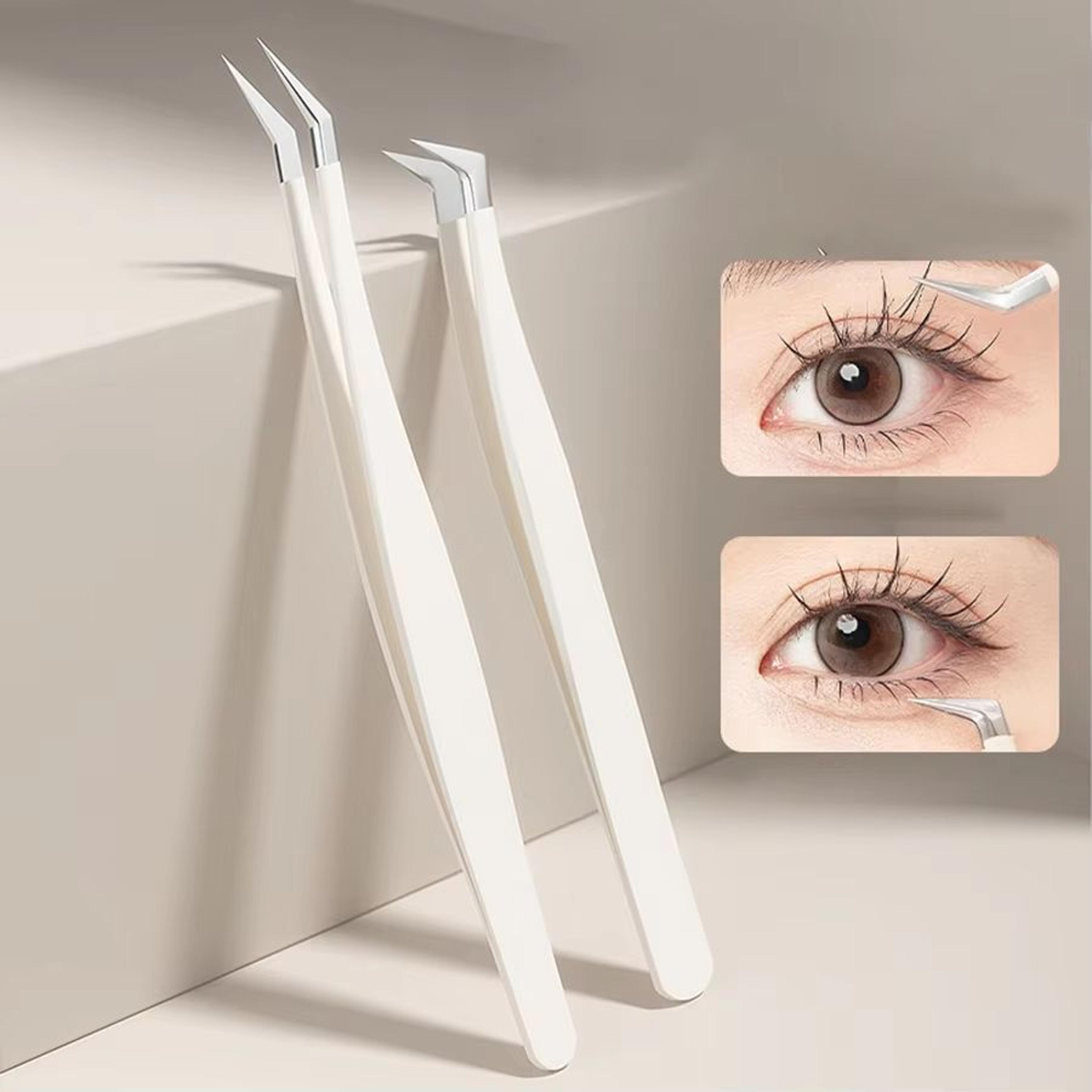 premium stainless steel eyelash extension tweezers rose gold