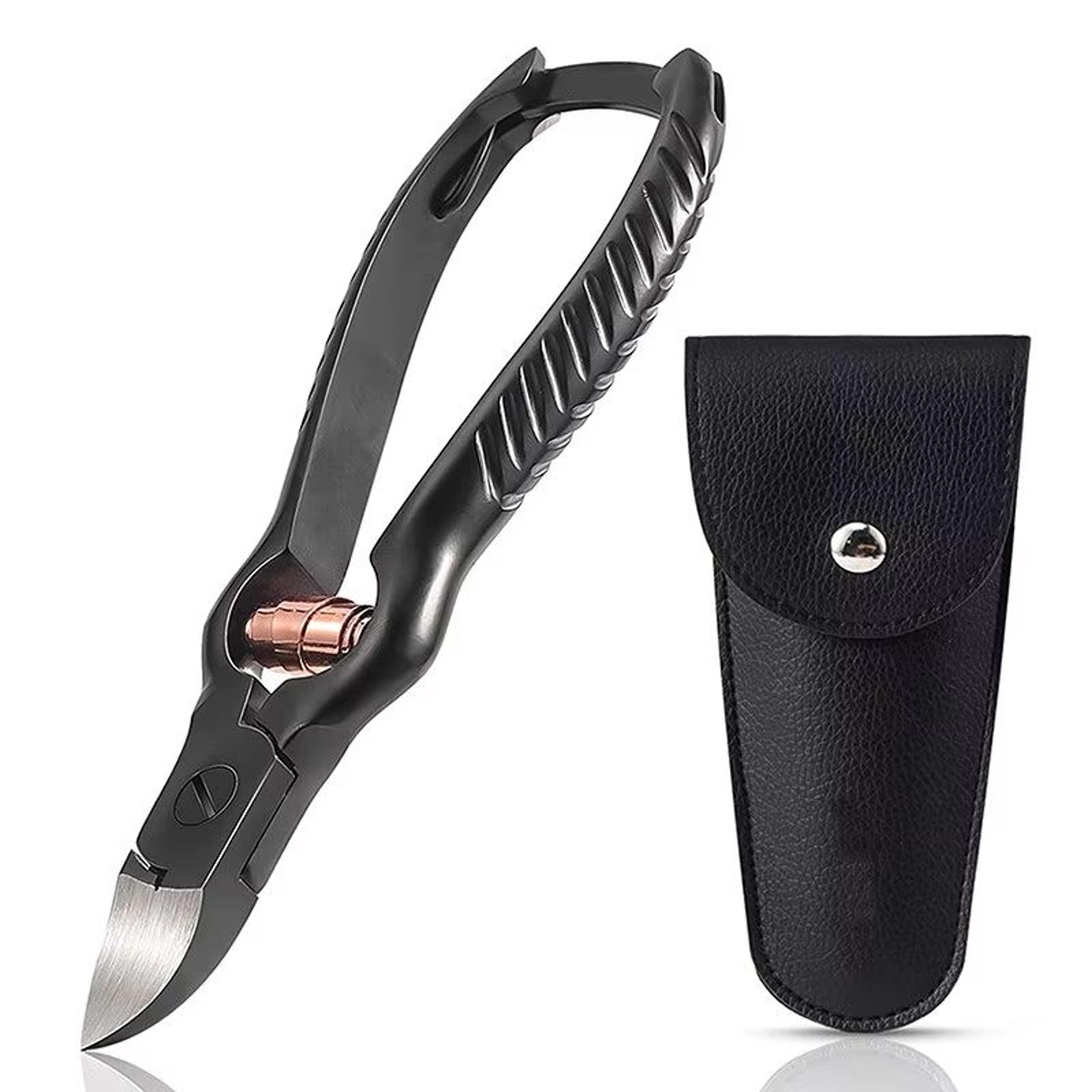 heavy-duty black stainless steel toenail clippers – ingrown nail & podiatry tool
