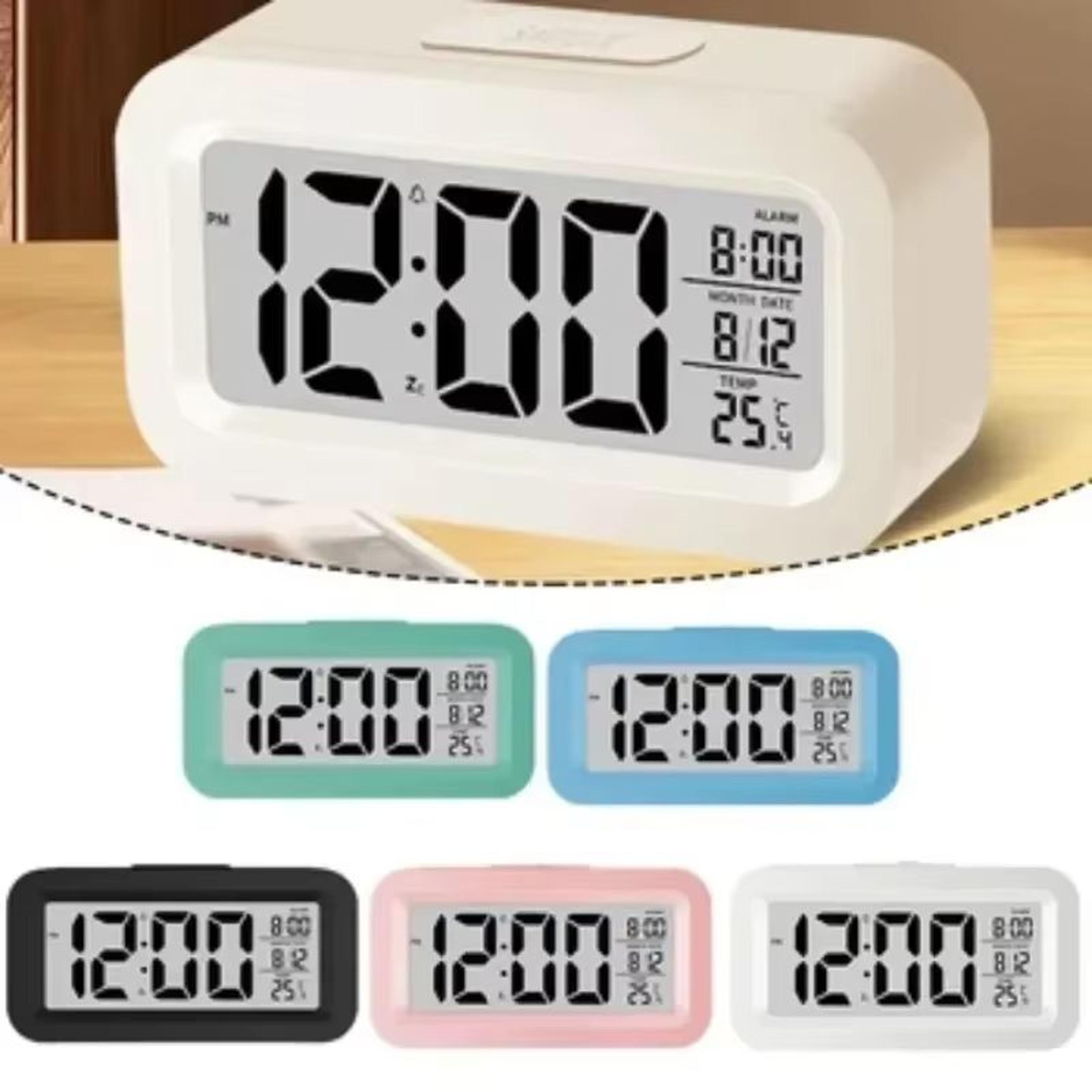 led digital alarm clock for desk & bedroom – multi-function electronic desktop time & date display