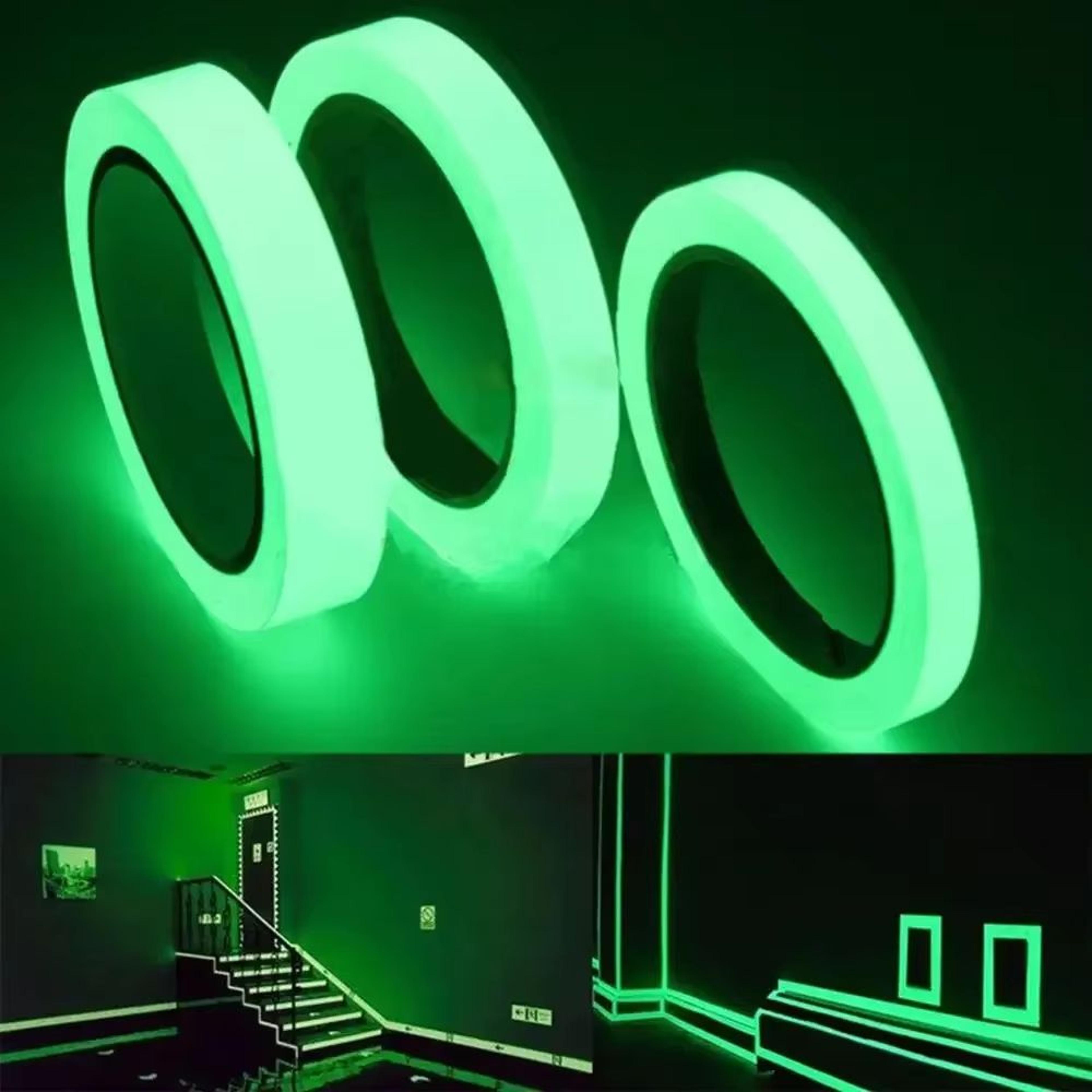 glow-in-the-dark double sided tape – waterproof fluorescent safety tape for stairs, walls & night marking