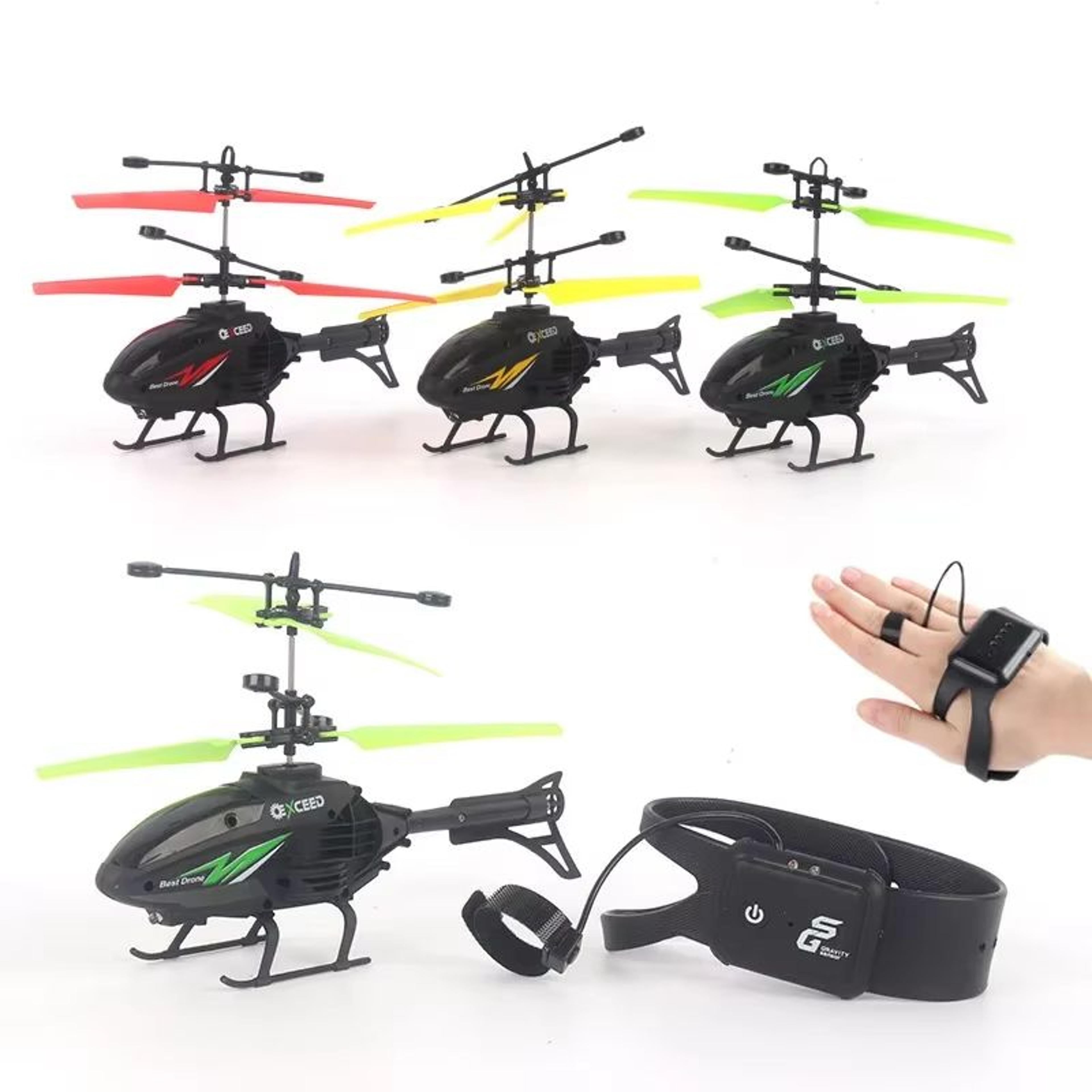 watch wrist hand controlled induction aircraft impact resistant helicopter with lighting rechargeable mini rc drone