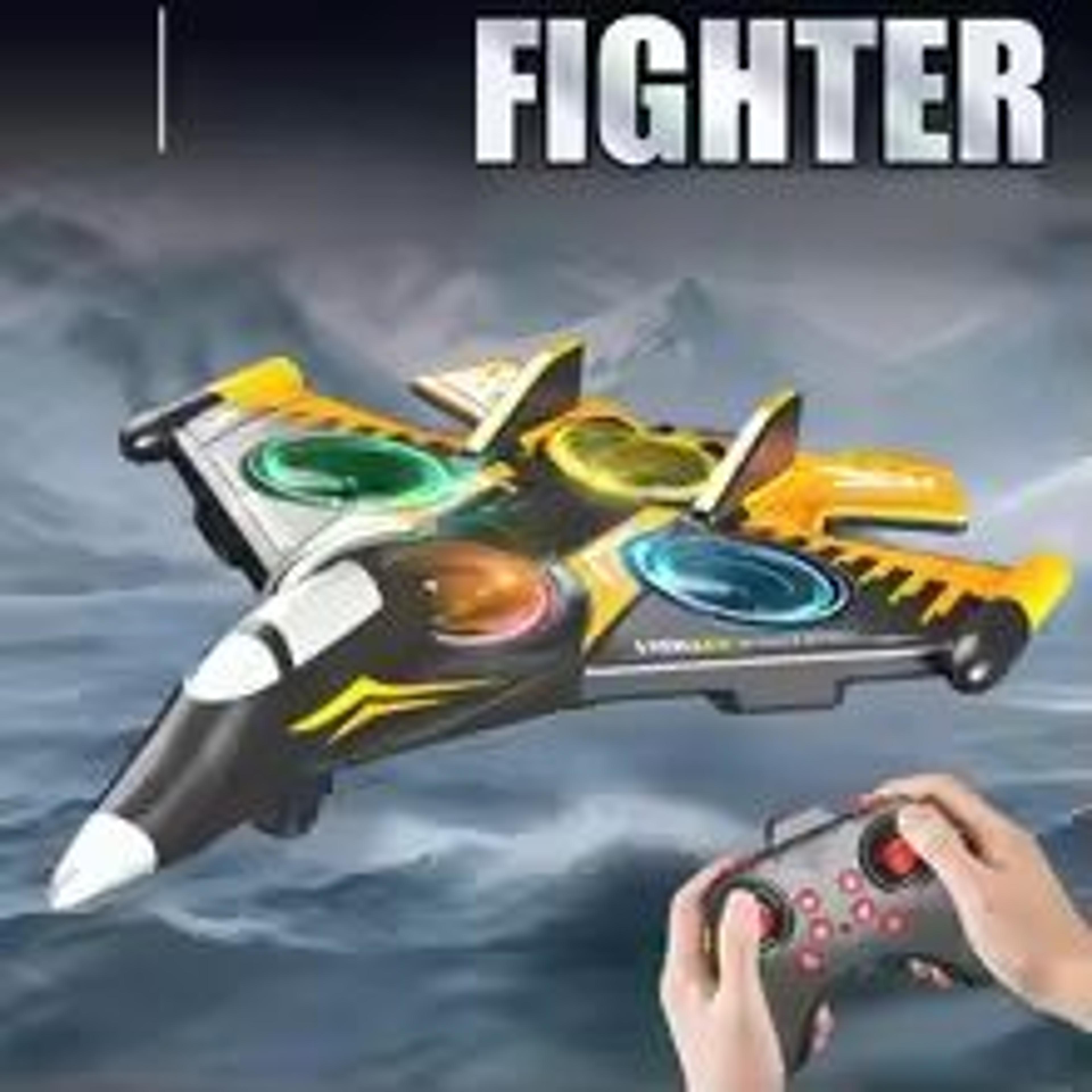 skystrike 4-channel 2.4 ghz rc fighter jet with 360° roll & led light