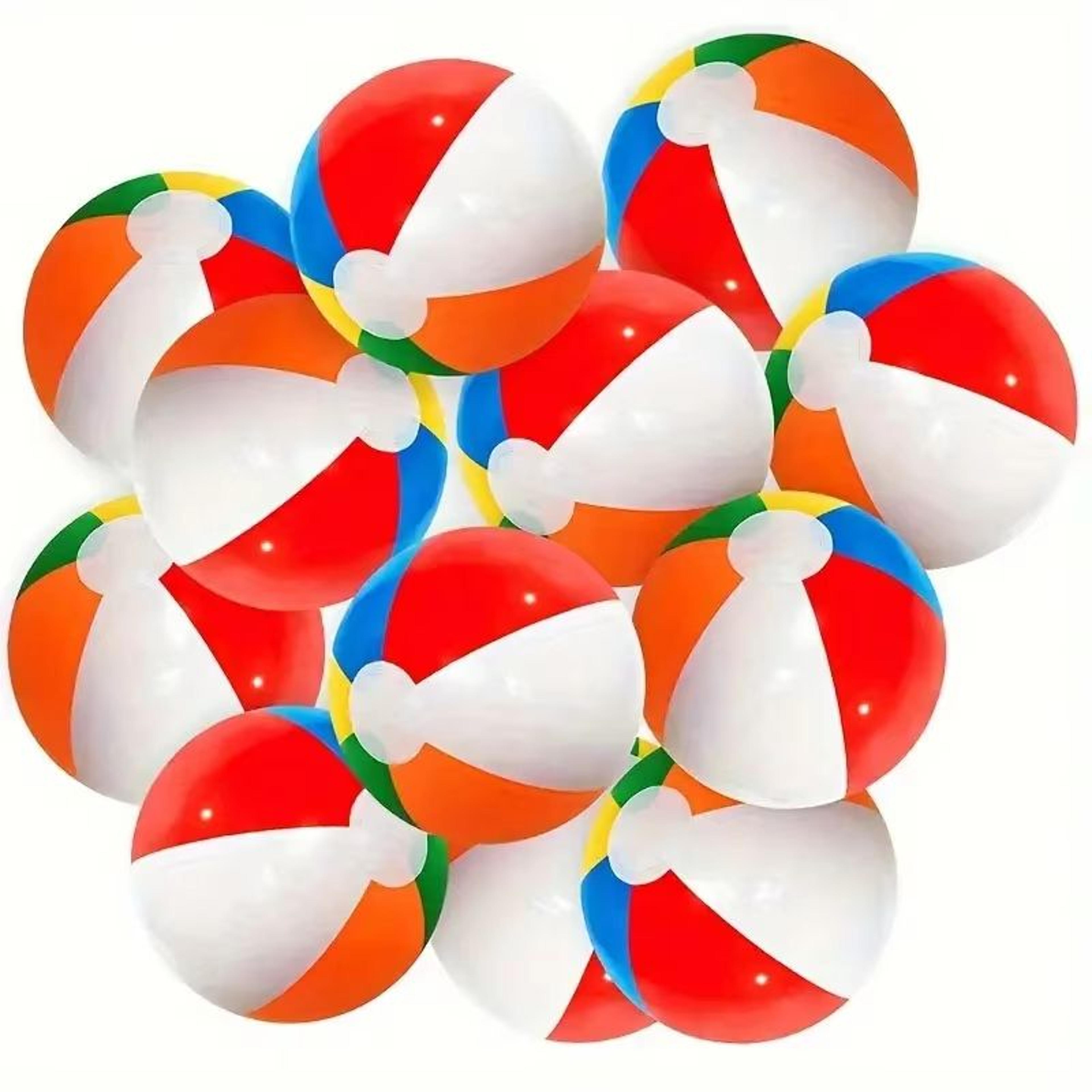 splashparty 10-piece inflatable beach ball set – colorful pool & party water game balls