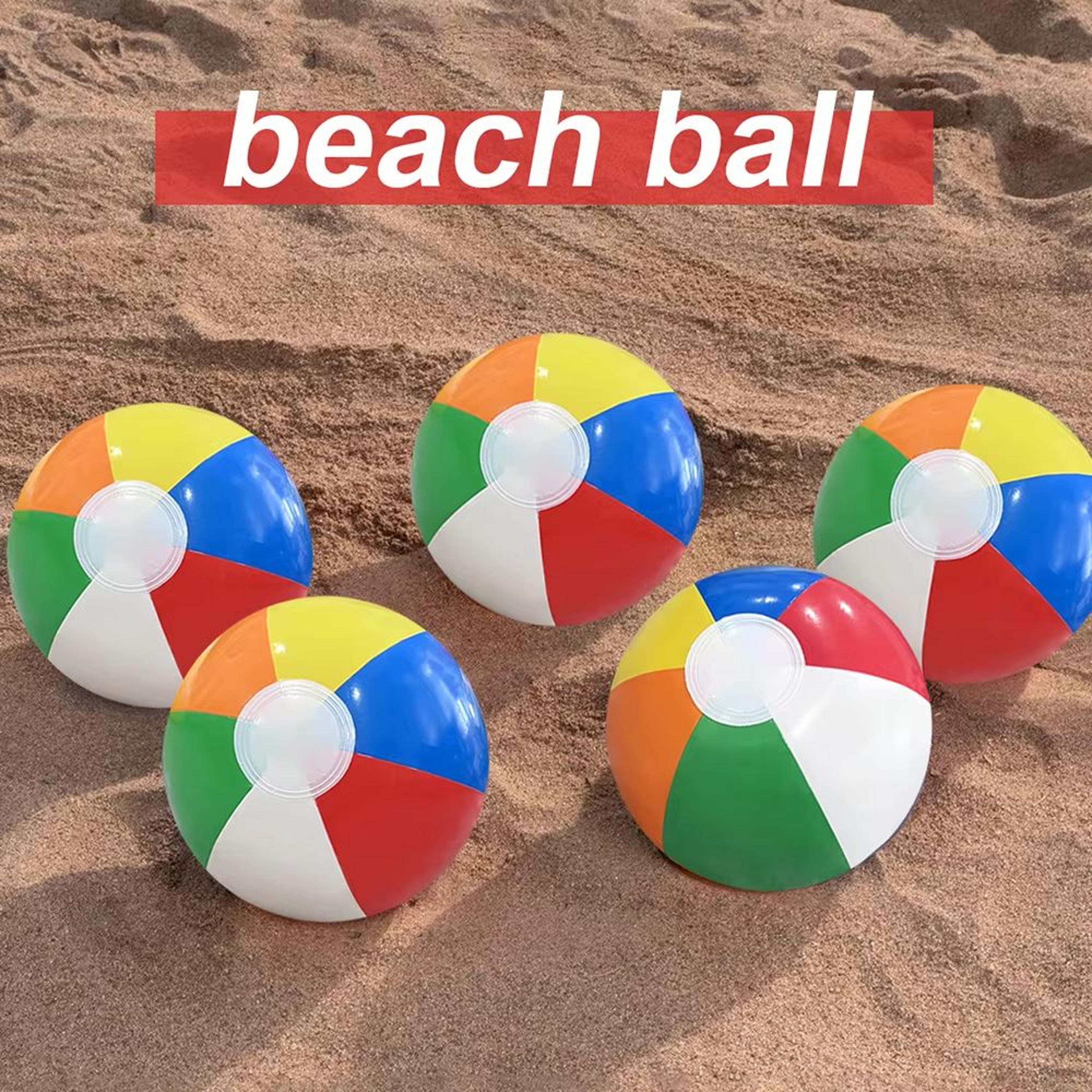 splashfest inflatable beach ball set (4-pack) – colorful pool & party water games